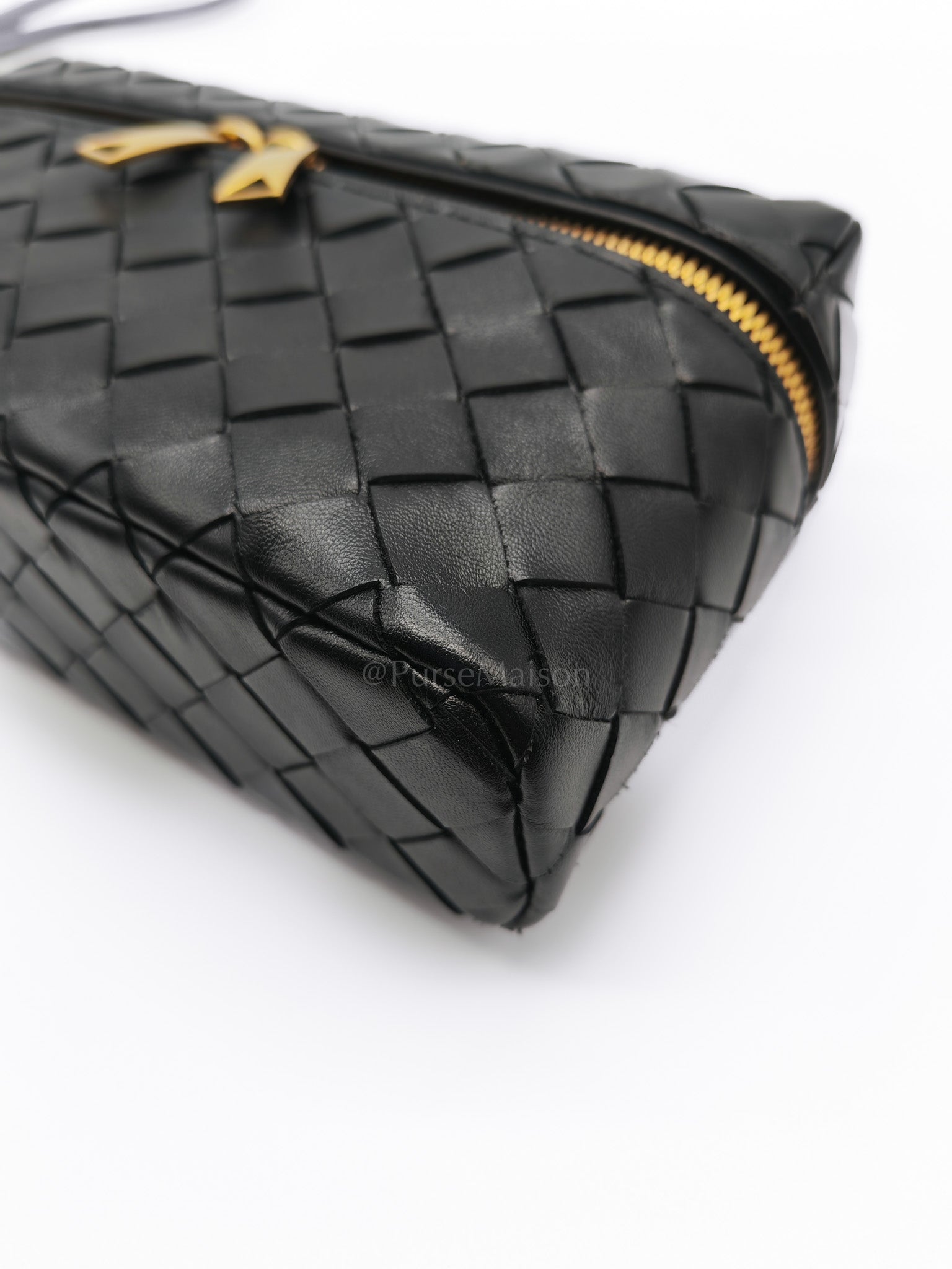 Bang Bang Vanity Case in Black Intrecciato Leather Crossbody Bag | Purse Maison Luxury Bags Shop