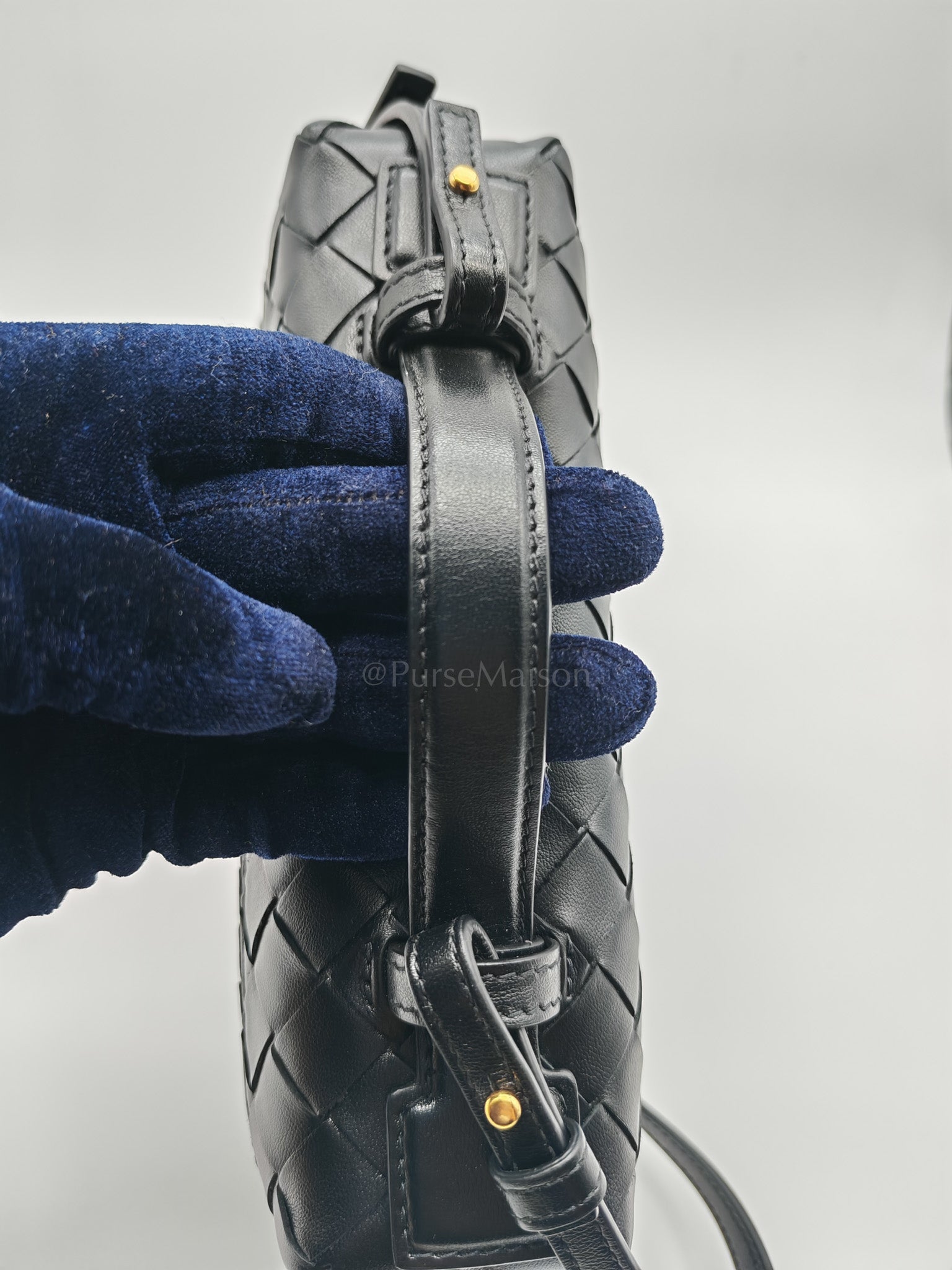 Bang Bang Vanity Case in Black Intrecciato Leather Crossbody Bag | Purse Maison Luxury Bags Shop