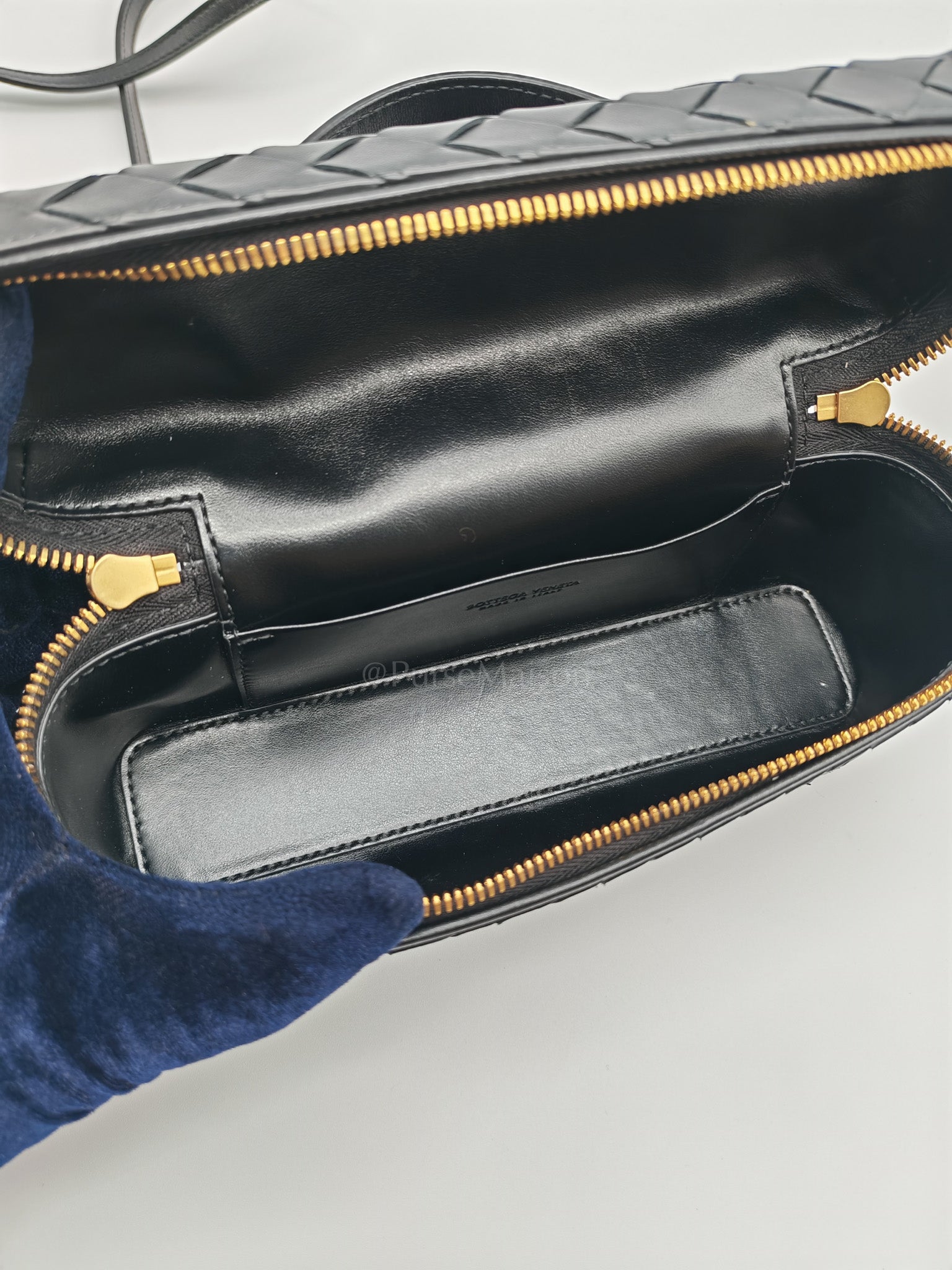Bang Bang Vanity Case in Black Intrecciato Leather Crossbody Bag | Purse Maison Luxury Bags Shop