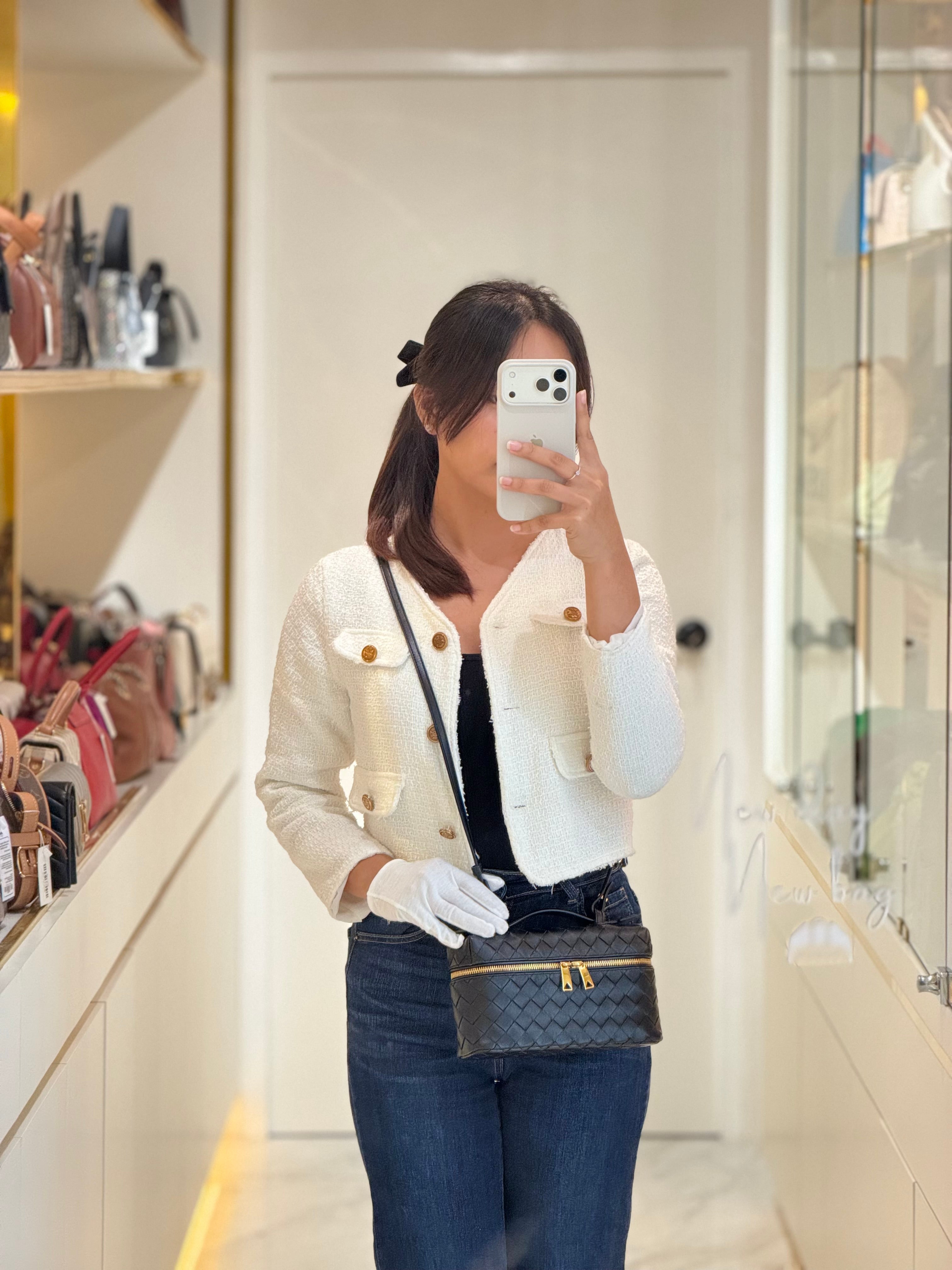 Bang Bang Vanity Case in Black Intrecciato Leather Crossbody Bag | Purse Maison Luxury Bags Shop