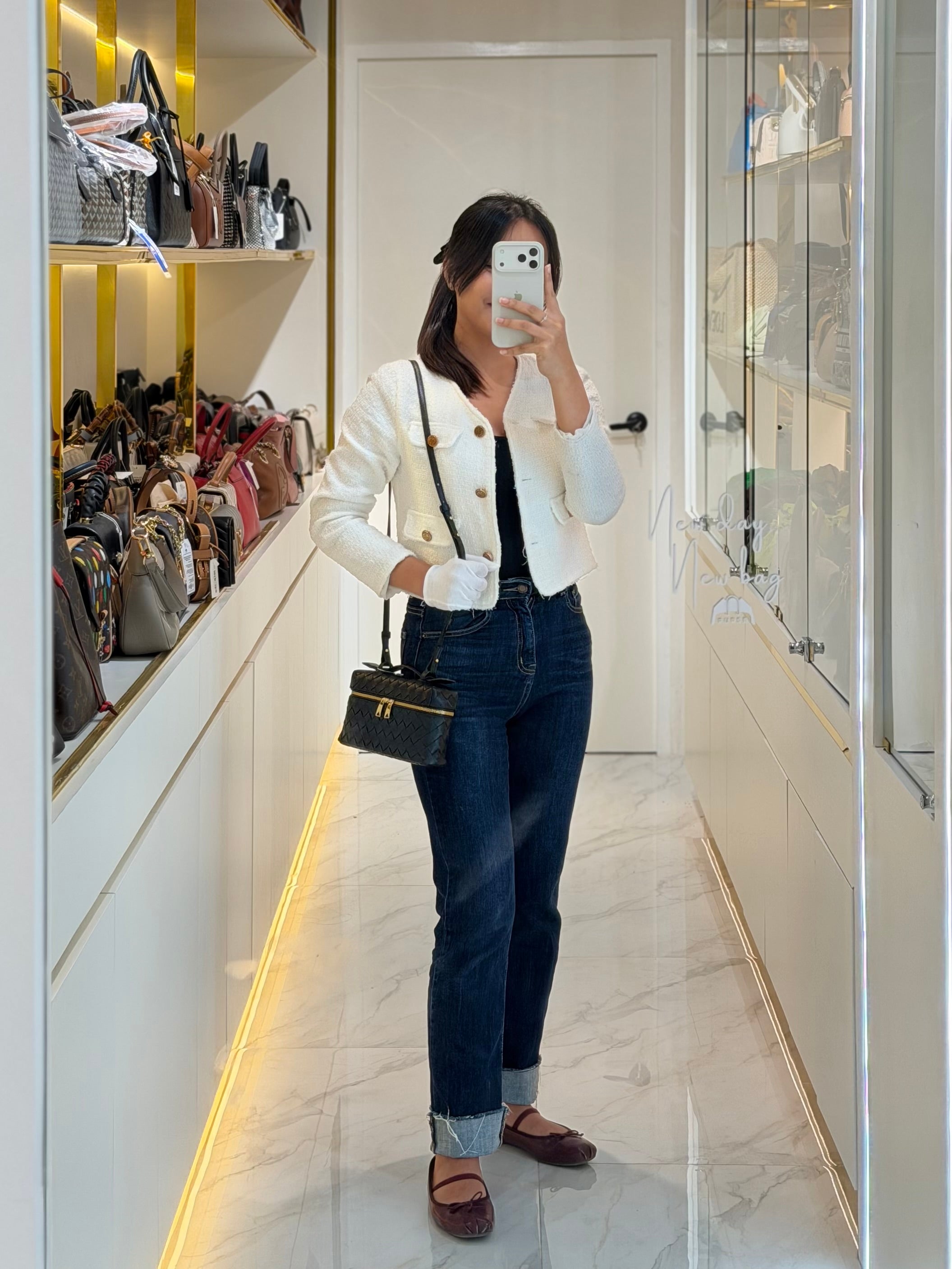 Bang Bang Vanity Case in Black Intrecciato Leather Crossbody Bag | Purse Maison Luxury Bags Shop