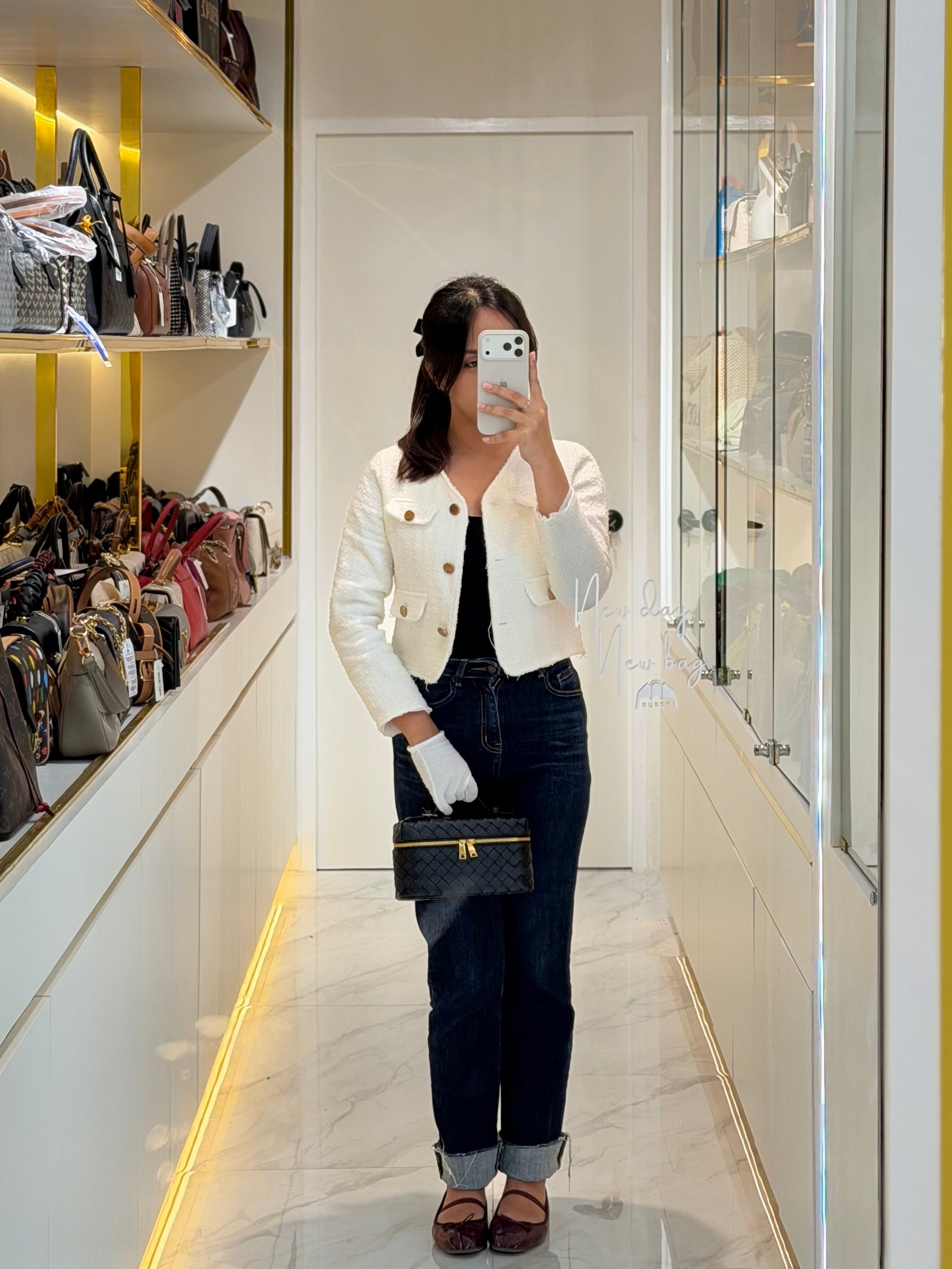 Bang Bang Vanity Case in Black Intrecciato Leather Crossbody Bag | Purse Maison Luxury Bags Shop