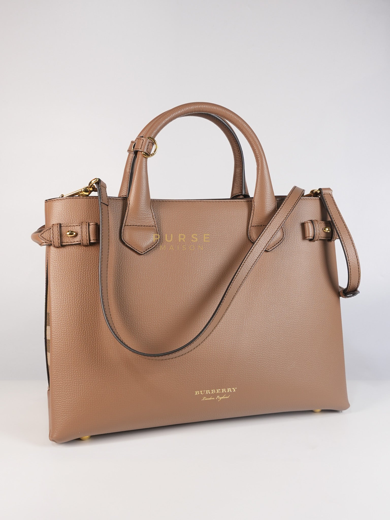 Banner Tote Bag Medium in Dark Sand | Purse Maison Luxury Bags Shop