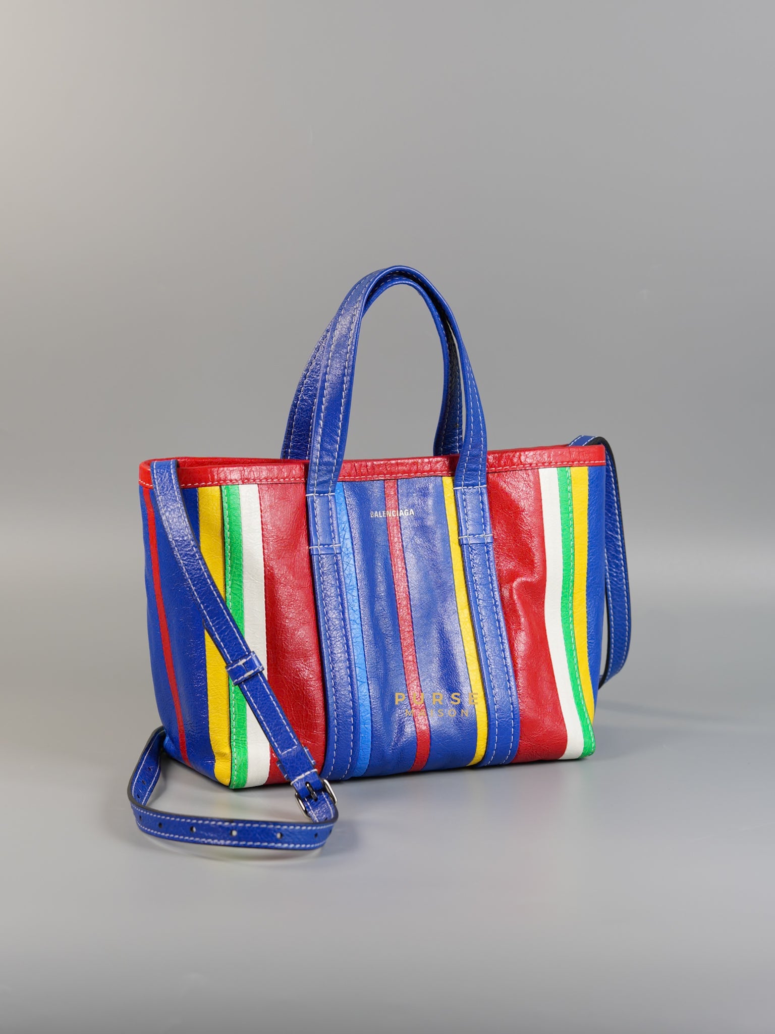Barbes Small East West Multicolor Striped Tote Bag | Purse Maison Luxury Bags Shop