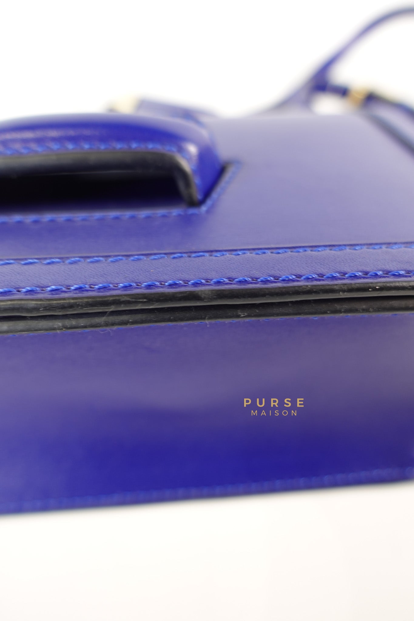 Barcelona in Royal Blue and Silk Calfskin Leather Crossbody Bag | Purse Maison Luxury Bags Shop