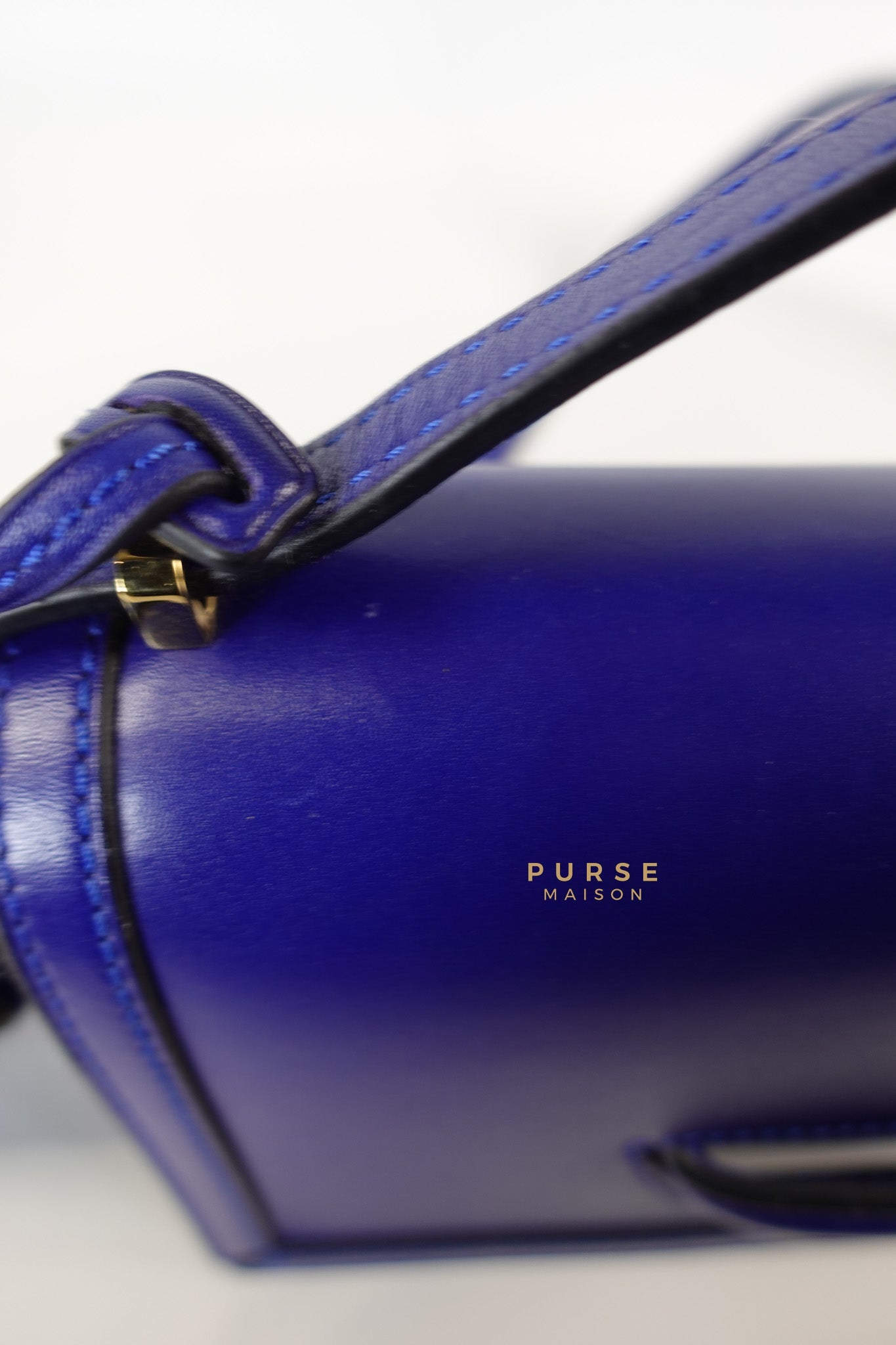 Barcelona in Royal Blue and Silk Calfskin Leather Crossbody Bag | Purse Maison Luxury Bags Shop