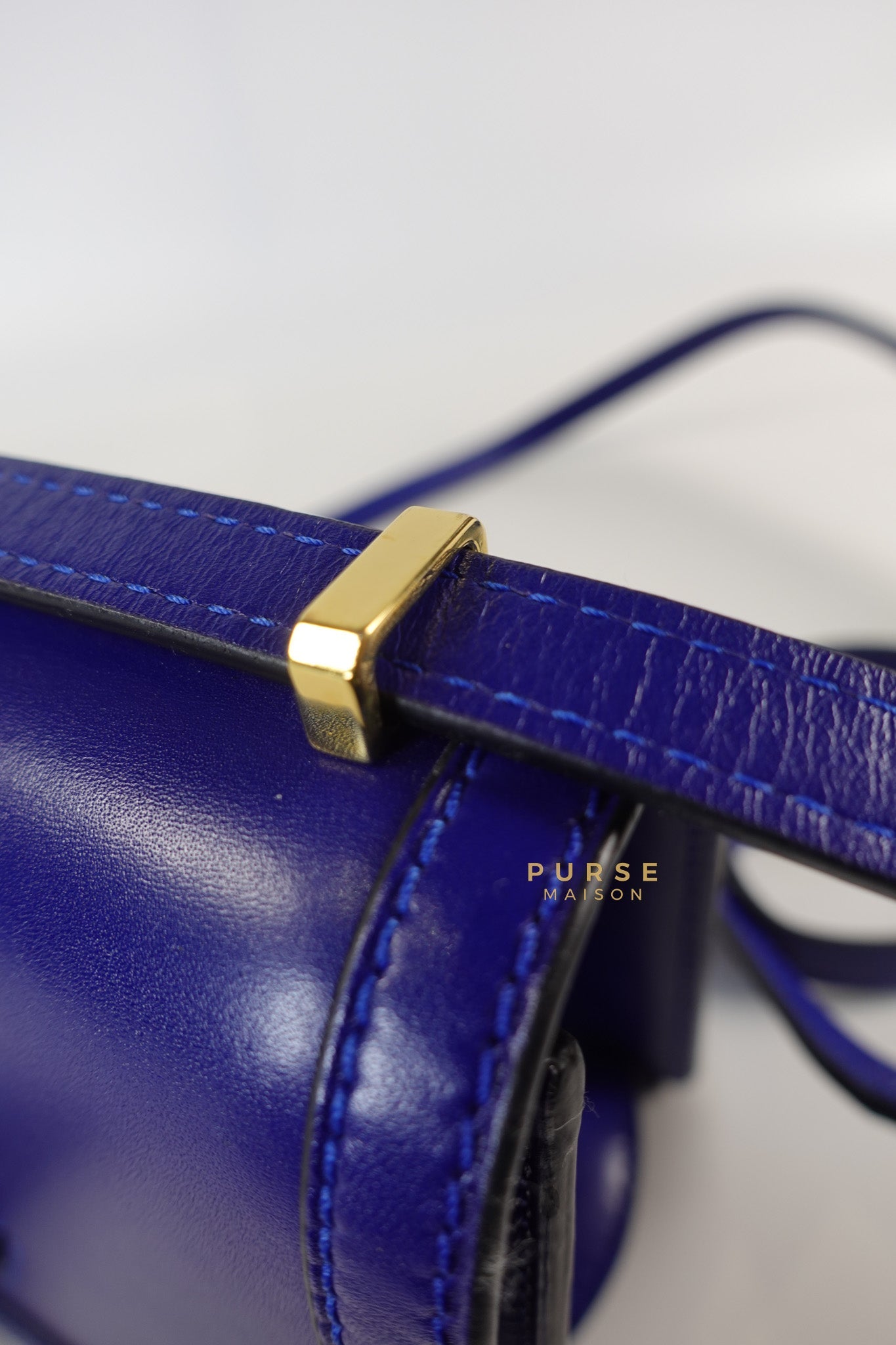 Barcelona in Royal Blue and Silk Calfskin Leather Crossbody Bag | Purse Maison Luxury Bags Shop