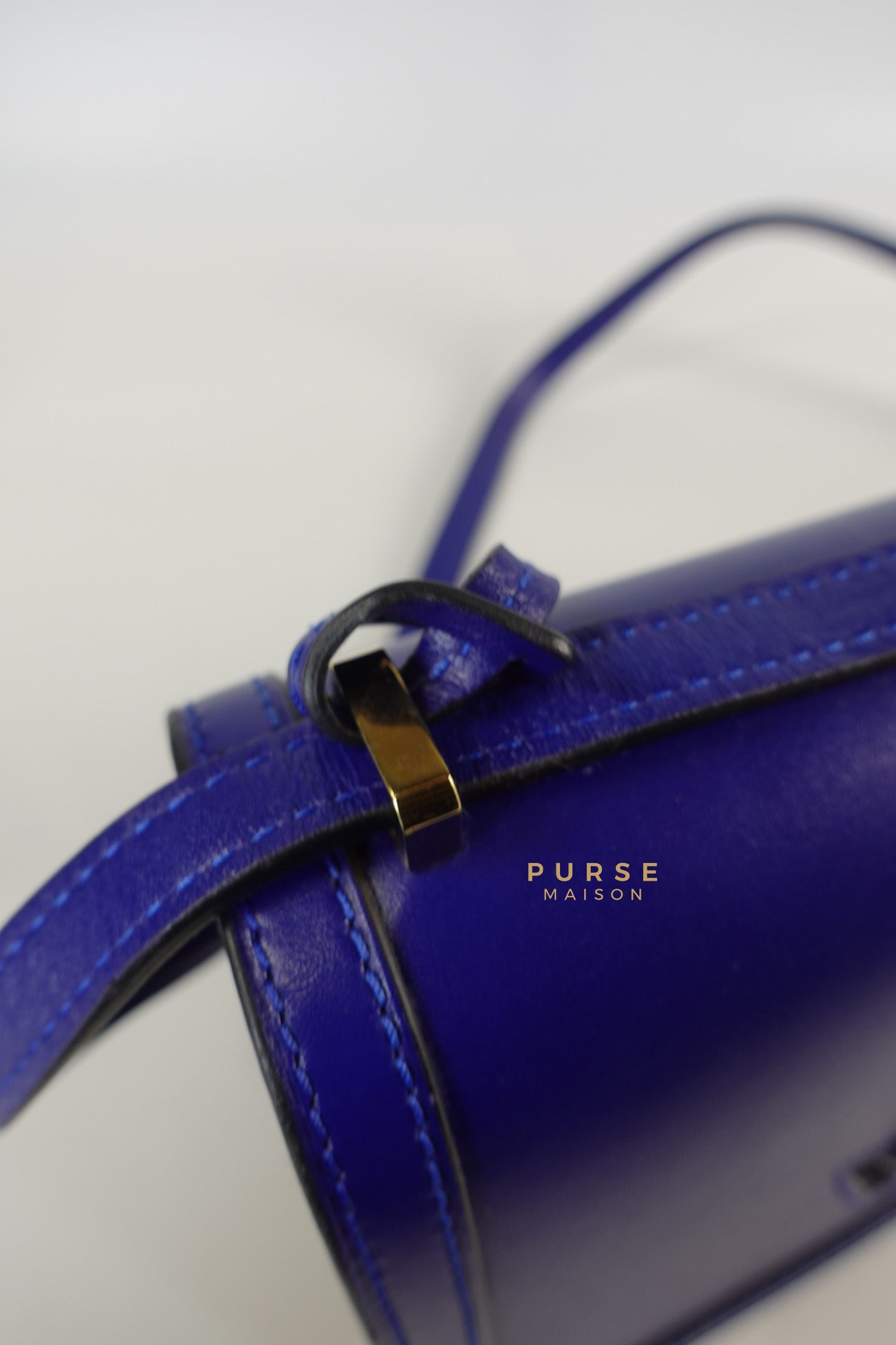 Barcelona in Royal Blue and Silk Calfskin Leather Crossbody Bag | Purse Maison Luxury Bags Shop