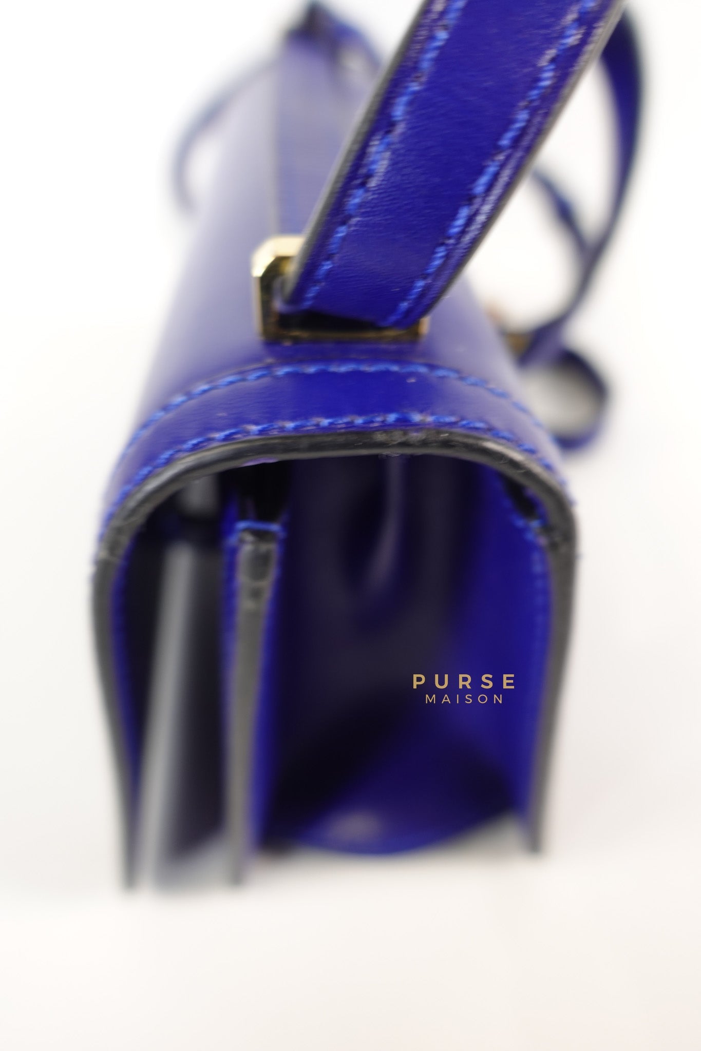 Barcelona in Royal Blue and Silk Calfskin Leather Crossbody Bag | Purse Maison Luxury Bags Shop