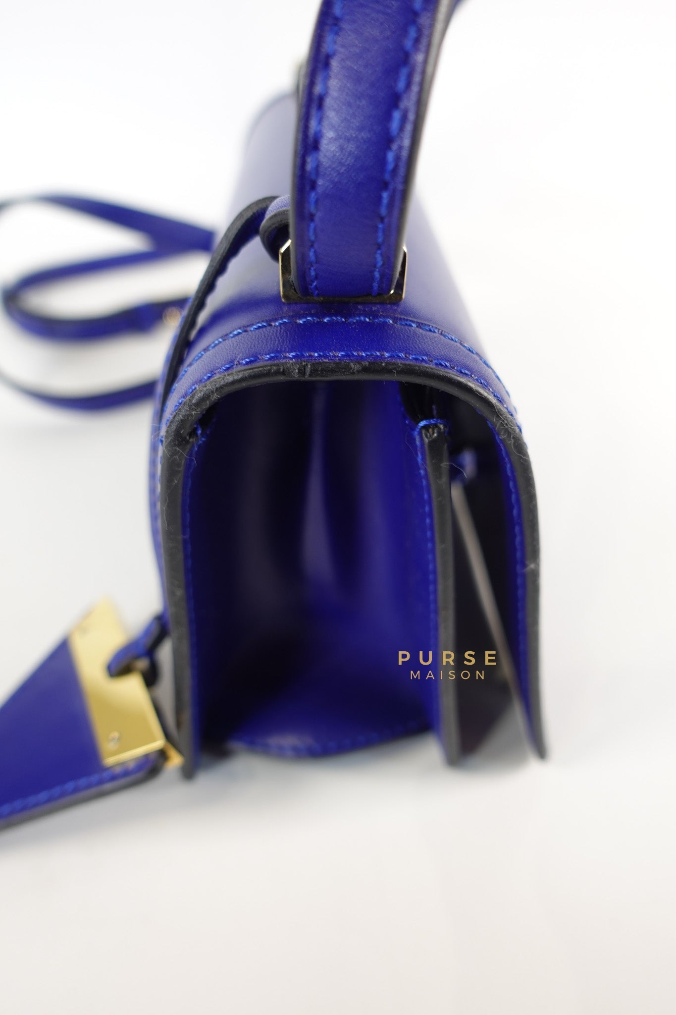 Barcelona in Royal Blue and Silk Calfskin Leather Crossbody Bag | Purse Maison Luxury Bags Shop