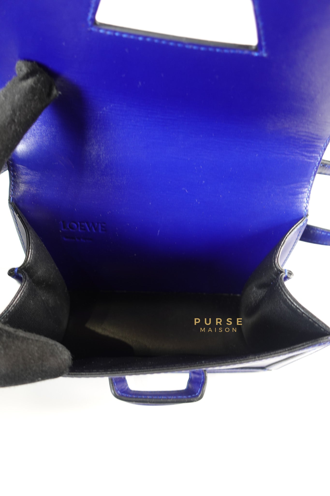 Barcelona in Royal Blue and Silk Calfskin Leather Crossbody Bag | Purse Maison Luxury Bags Shop