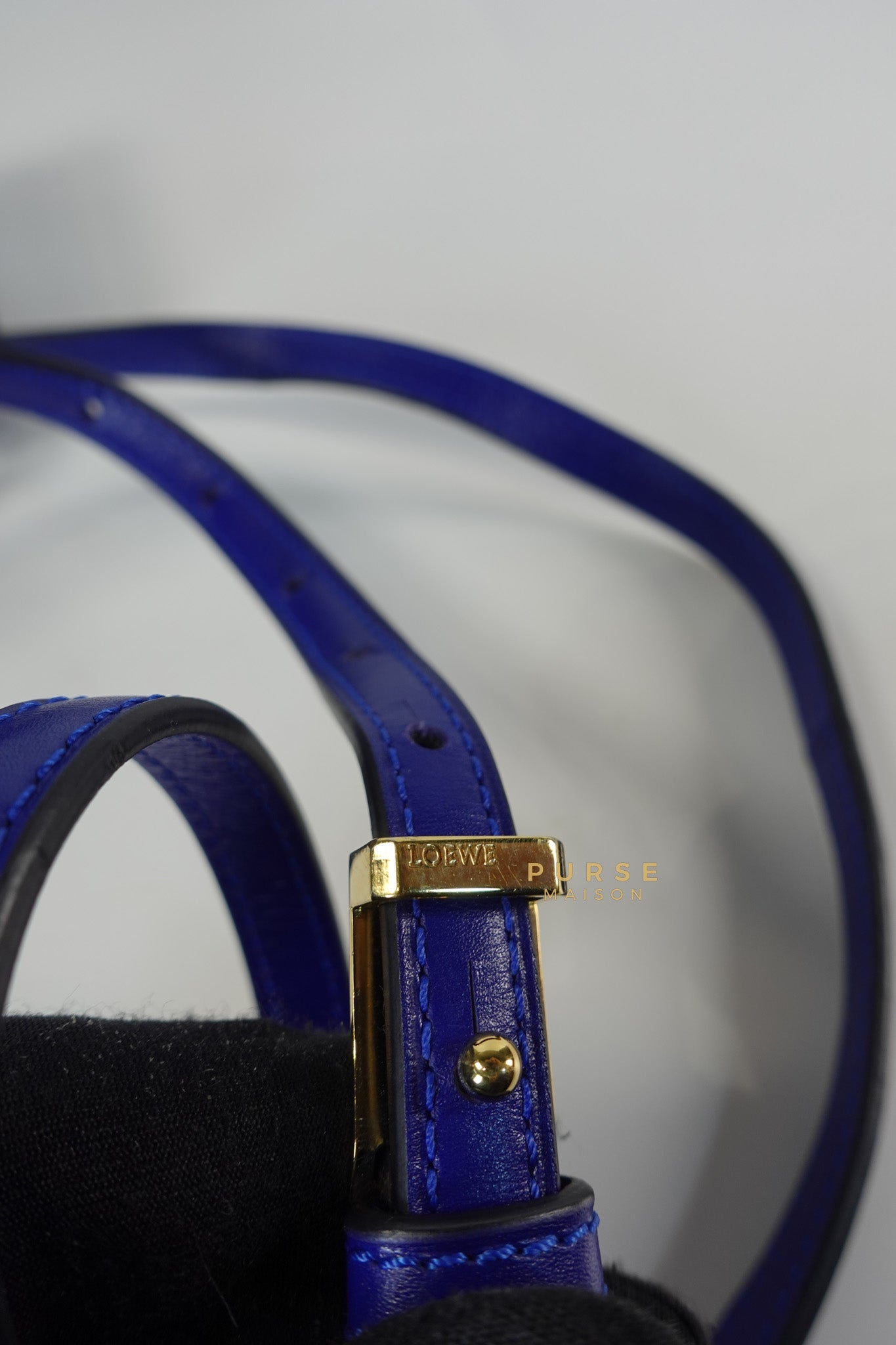 Barcelona in Royal Blue and Silk Calfskin Leather Crossbody Bag | Purse Maison Luxury Bags Shop