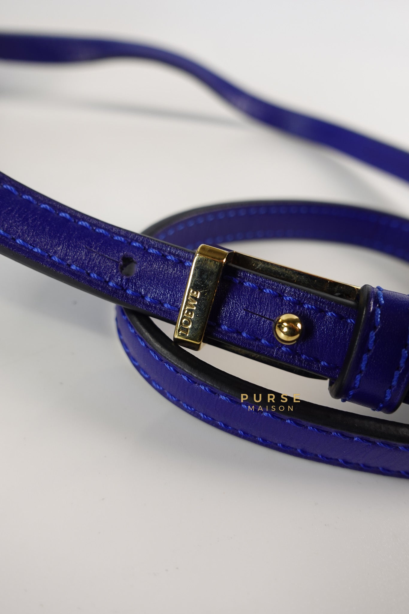 Barcelona in Royal Blue and Silk Calfskin Leather Crossbody Bag | Purse Maison Luxury Bags Shop