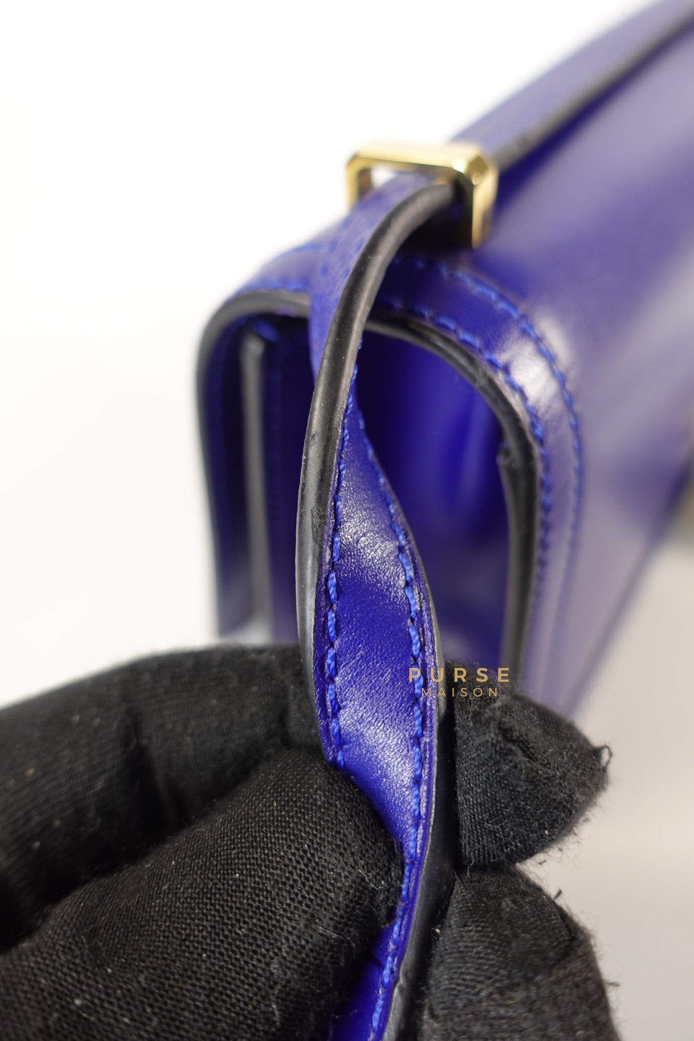 Barcelona in Royal Blue and Silk Calfskin Leather Crossbody Bag | Purse Maison Luxury Bags Shop