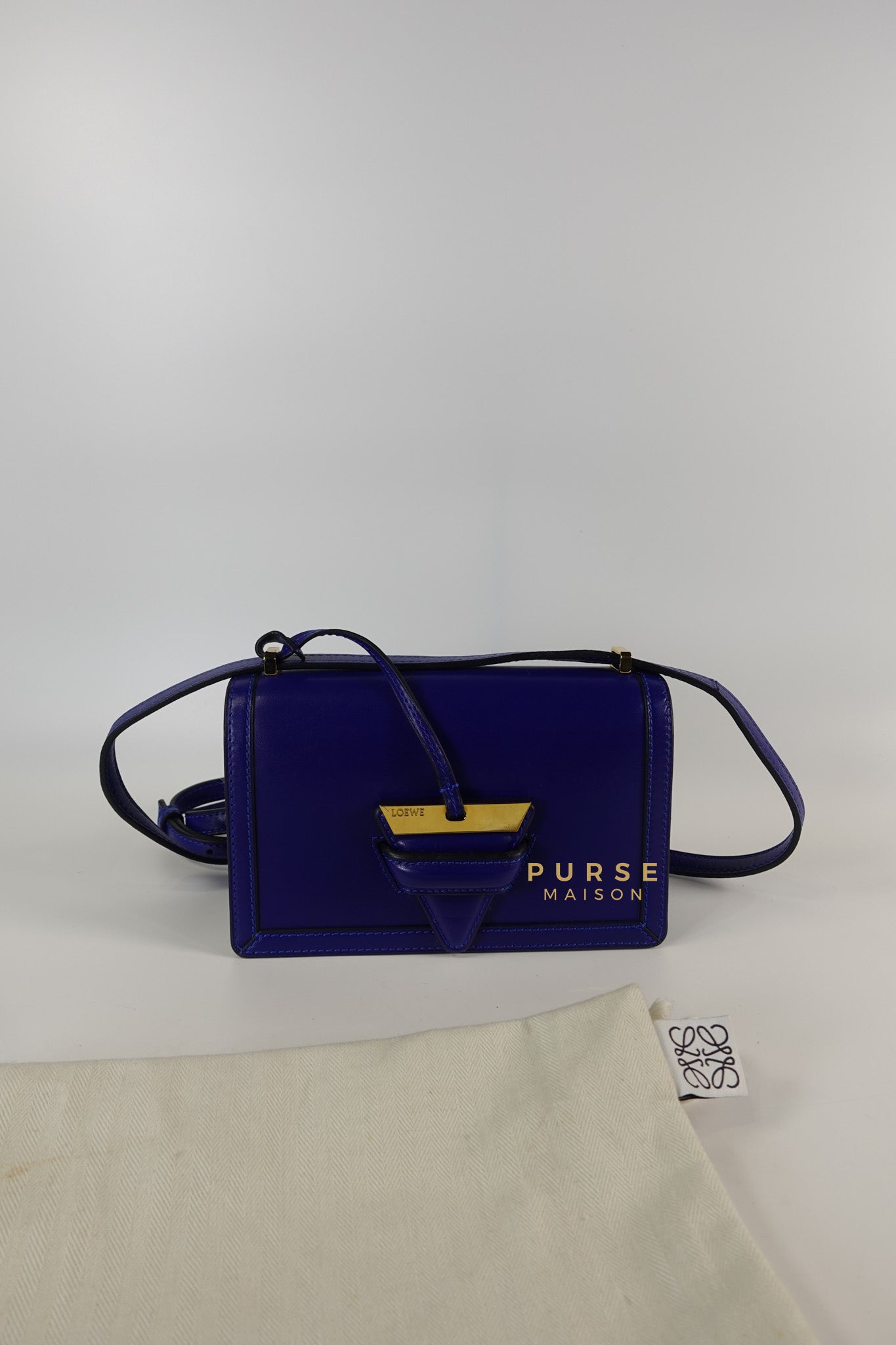 Barcelona in Royal Blue and Silk Calfskin Leather Crossbody Bag | Purse Maison Luxury Bags Shop