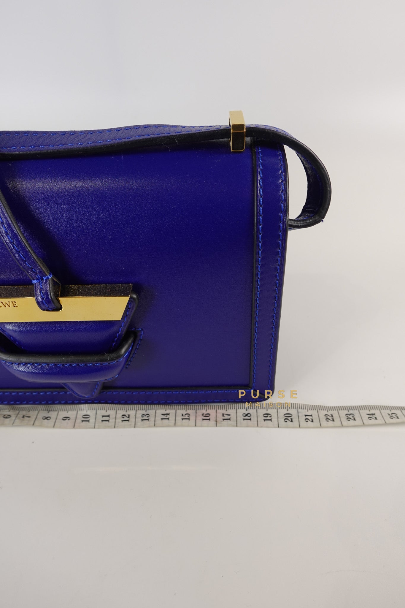 Barcelona in Royal Blue and Silk Calfskin Leather Crossbody Bag | Purse Maison Luxury Bags Shop