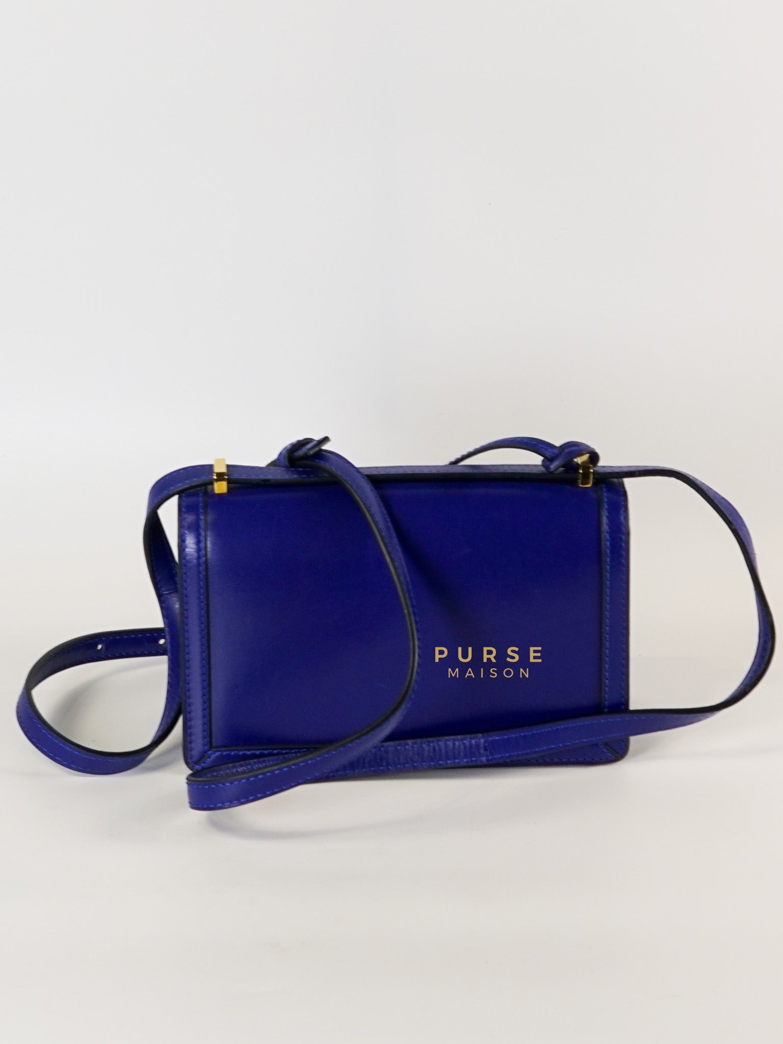 Barcelona in Royal Blue and Silk Calfskin Leather Crossbody Bag | Purse Maison Luxury Bags Shop