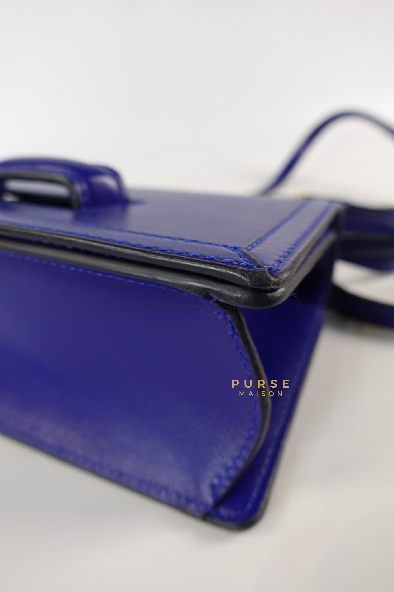 Barcelona in Royal Blue and Silk Calfskin Leather Crossbody Bag | Purse Maison Luxury Bags Shop