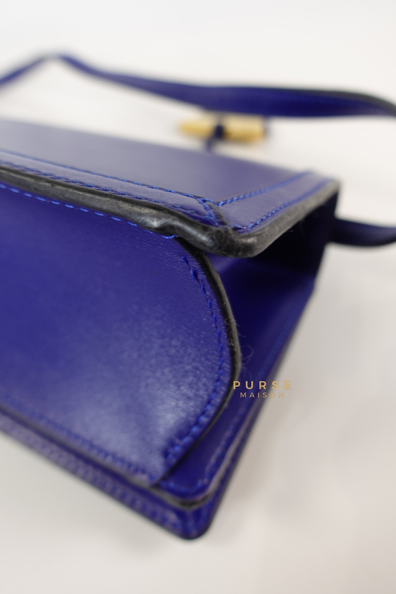 Barcelona in Royal Blue and Silk Calfskin Leather Crossbody Bag | Purse Maison Luxury Bags Shop