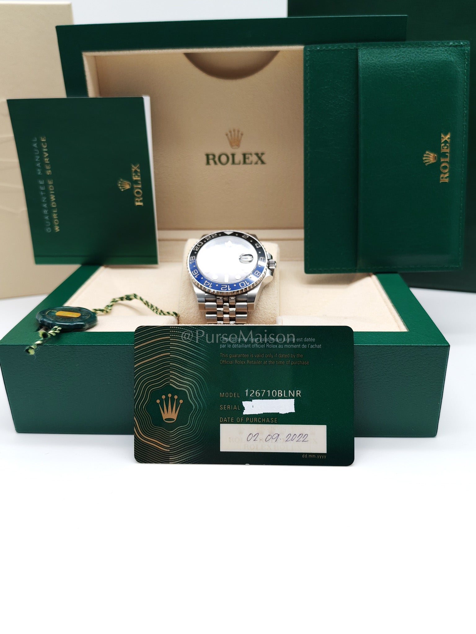 "Bat Girl" GMT-Master II Oyster Perpetual Date Jubilee Silver Stainless Steel Strap Year 2022 (Reference Number: 126710BLNR) | Purse Maison Luxury Bags Shop