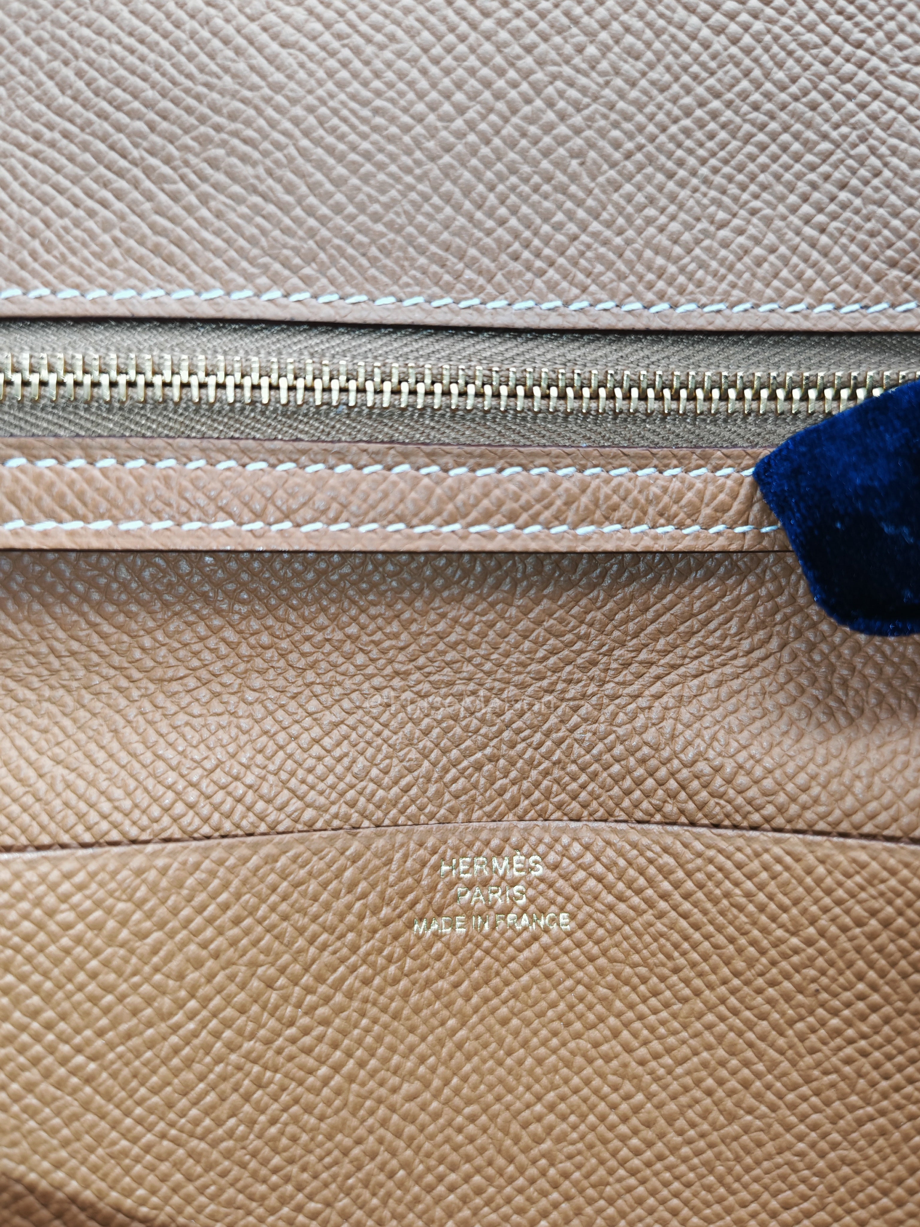 Bearn Long Wallet in Gold Epsom Leather and Gold Hardware Stamp U (2022) | Purse Maison Luxury Bags Shop
