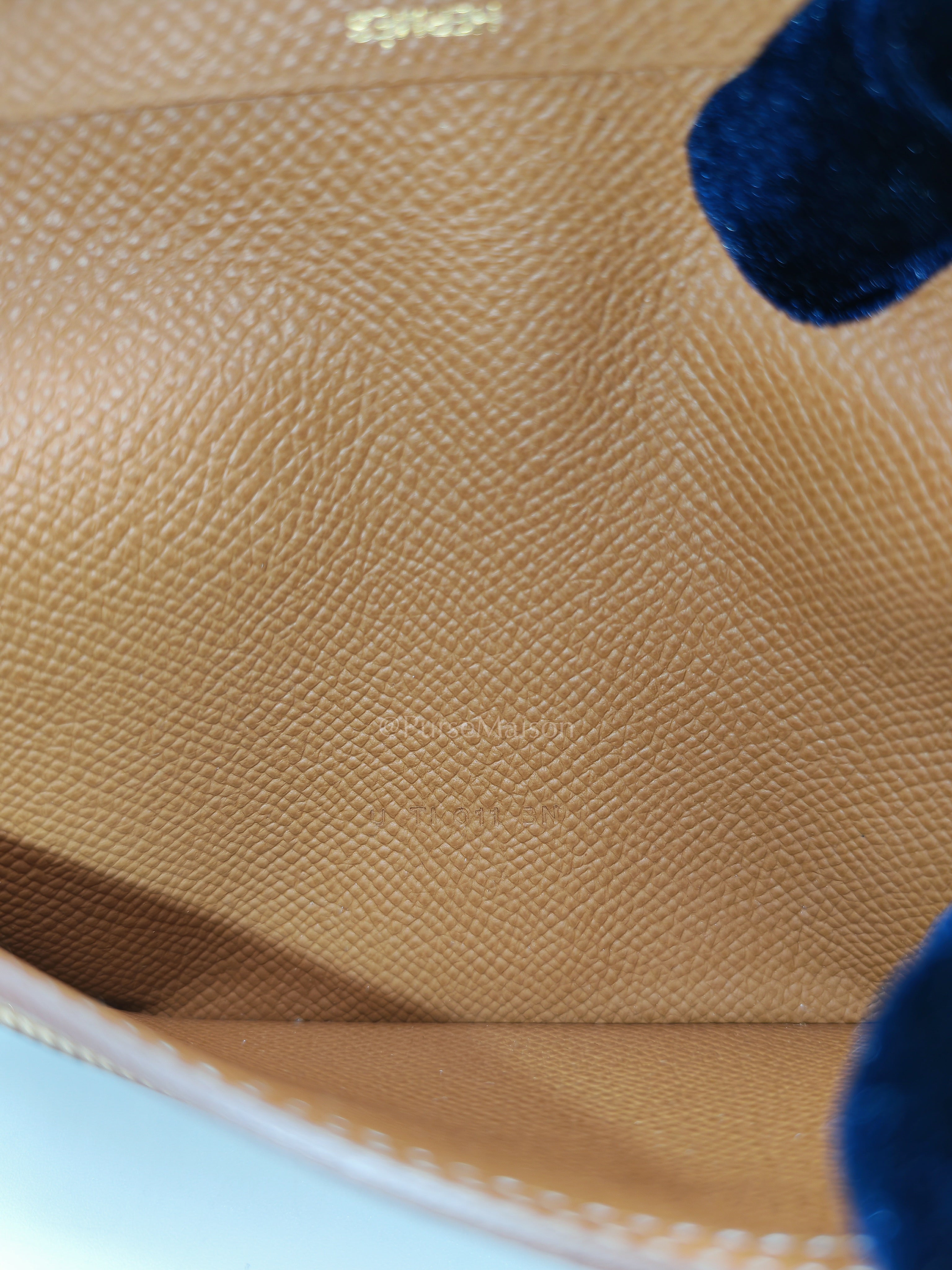 Bearn Long Wallet in Gold Epsom Leather and Gold Hardware Stamp U (2022) | Purse Maison Luxury Bags Shop