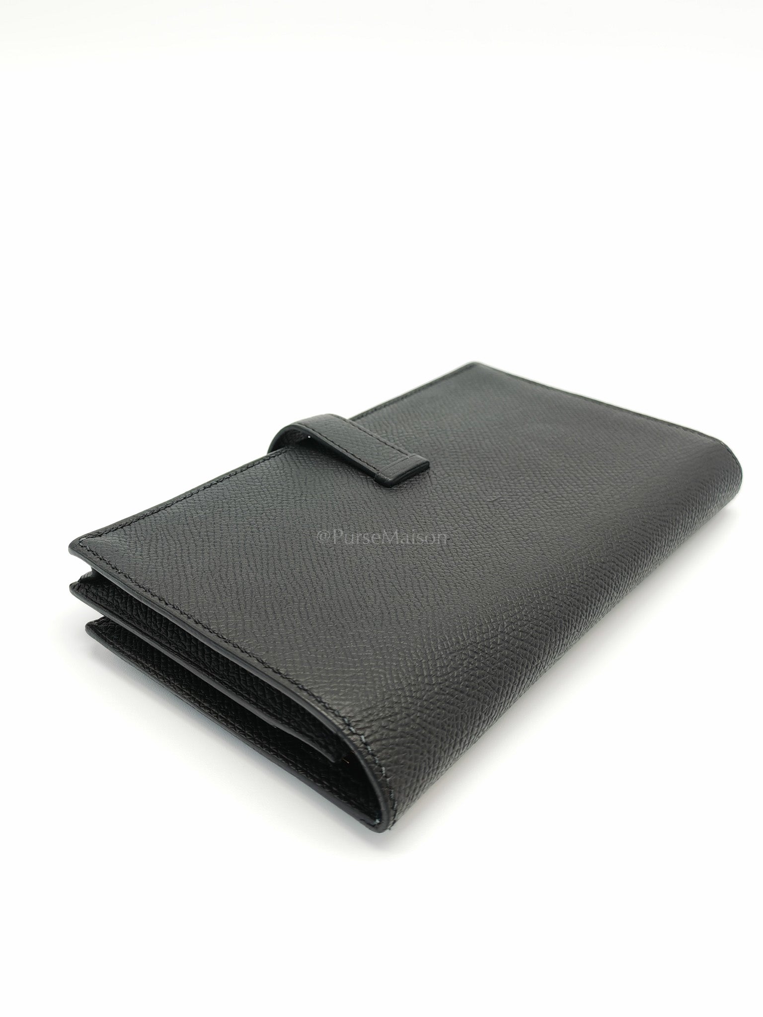 Bearn Long Wallet in Gusset Noir Epsom Leather Gold Hardware Stamp Y(2020) | Purse Maison Luxury Bags Shop