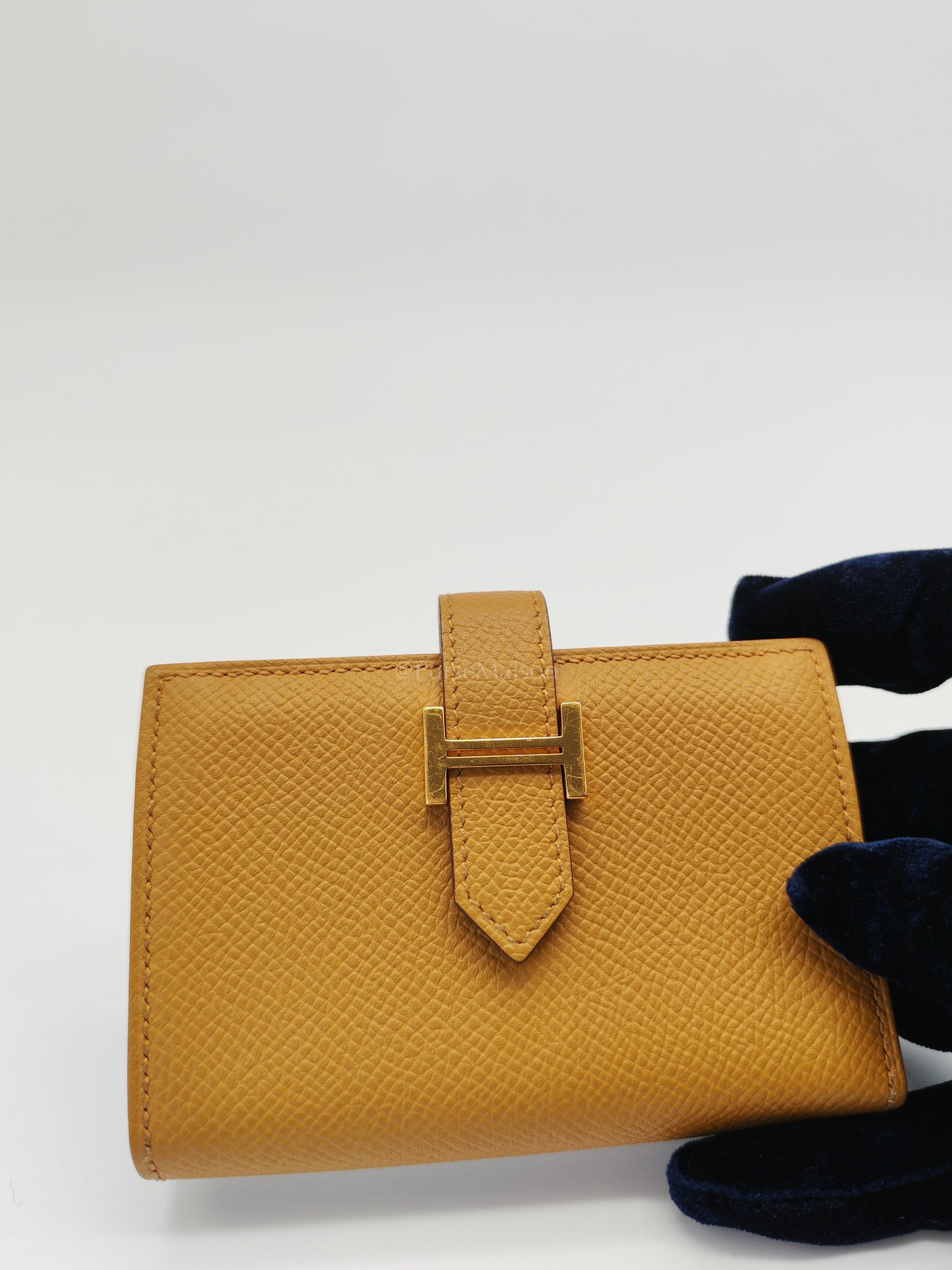 Bearn Mini Wallet Sesame in Epsom Leather Stamp Y (2020) | Purse Maison Luxury Bags Shop