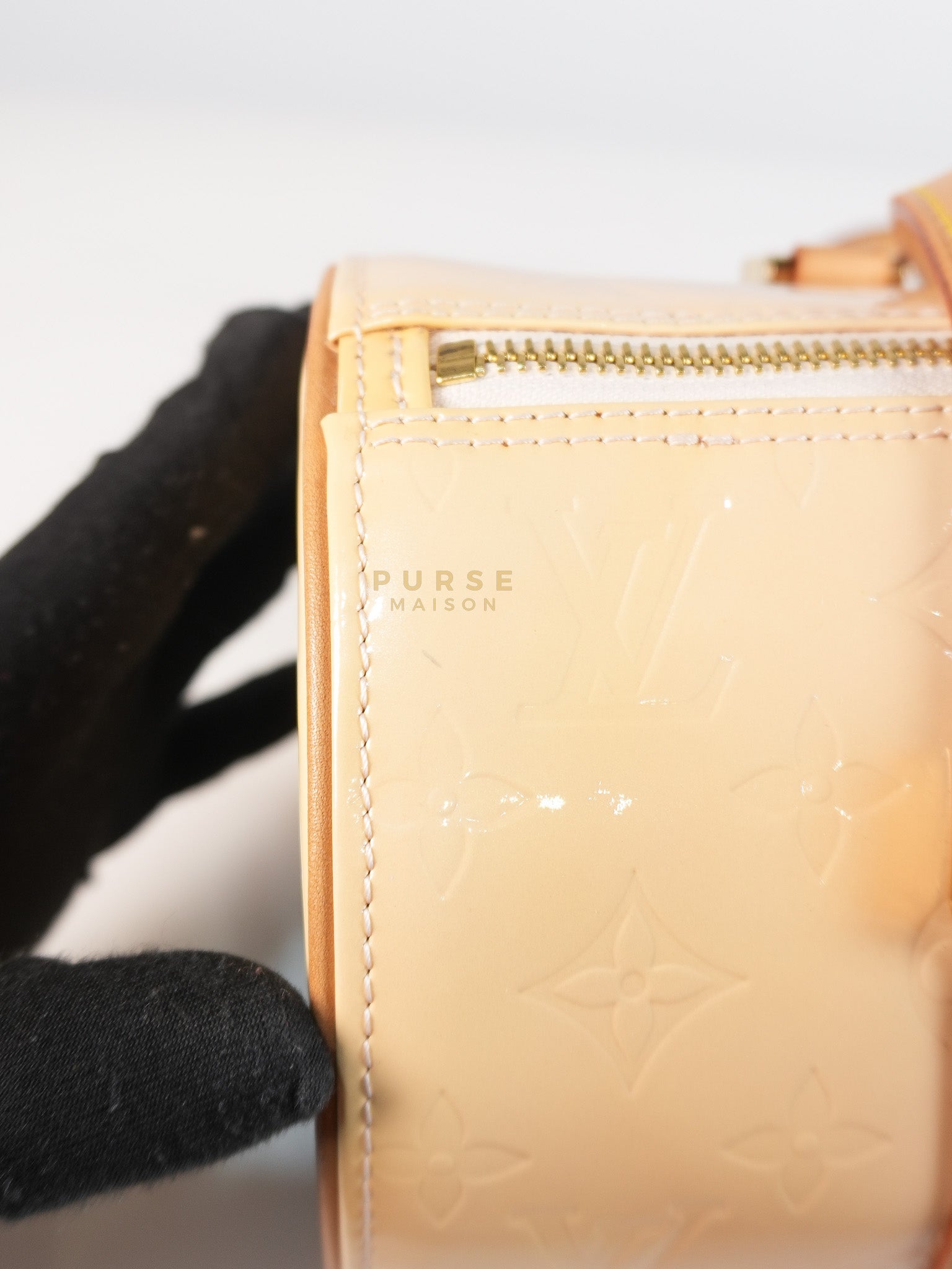 Bedford Bag in Beige Monogram Vernis Leather & Gold Hardware (Date Code: VI0094) | Purse Maison Luxury Bags Shop