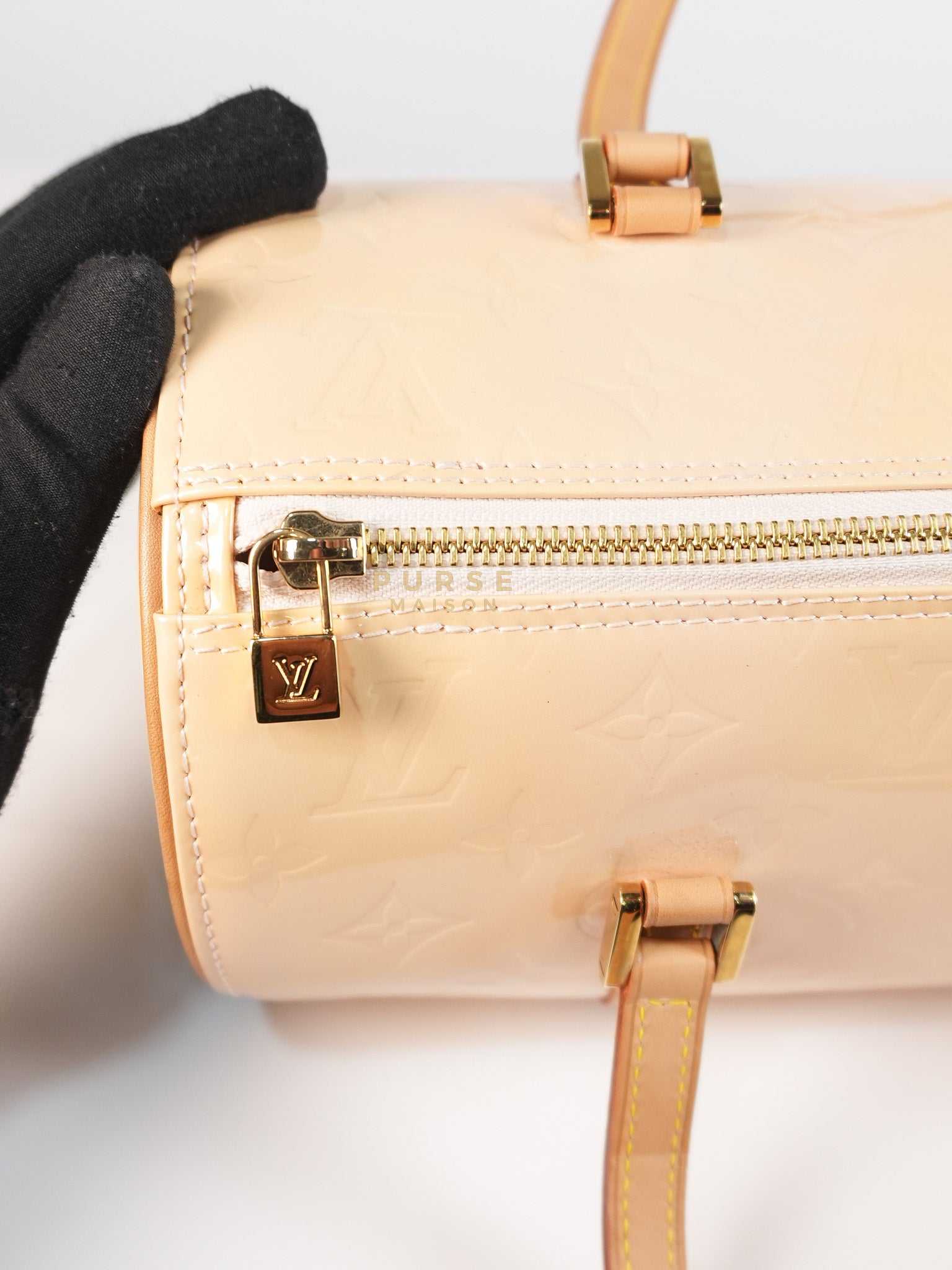 Bedford Bag in Beige Monogram Vernis Leather & Gold Hardware (Date Code: VI0094) | Purse Maison Luxury Bags Shop