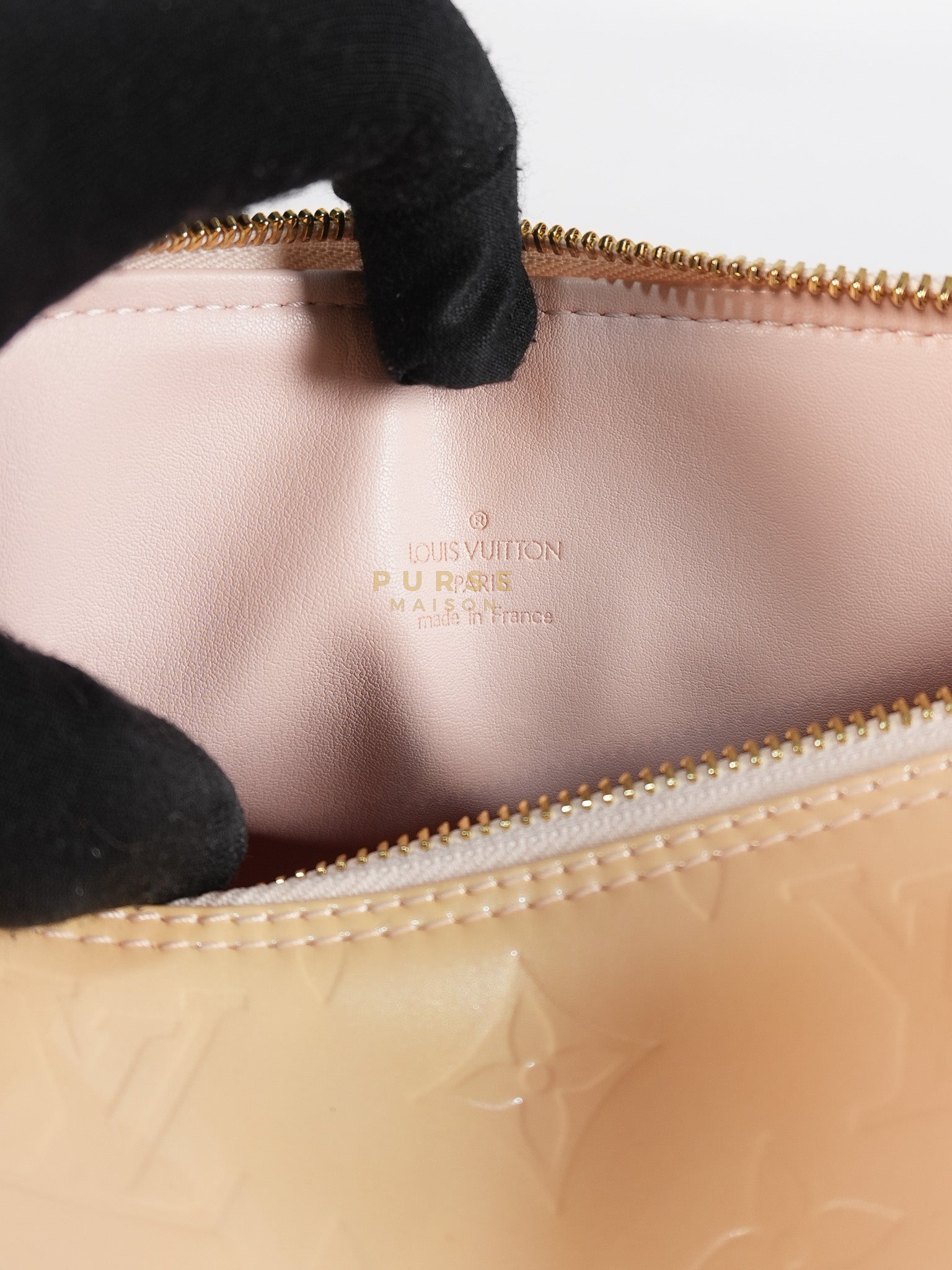 Bedford Bag in Beige Monogram Vernis Leather & Gold Hardware (Date Code: VI0094) | Purse Maison Luxury Bags Shop