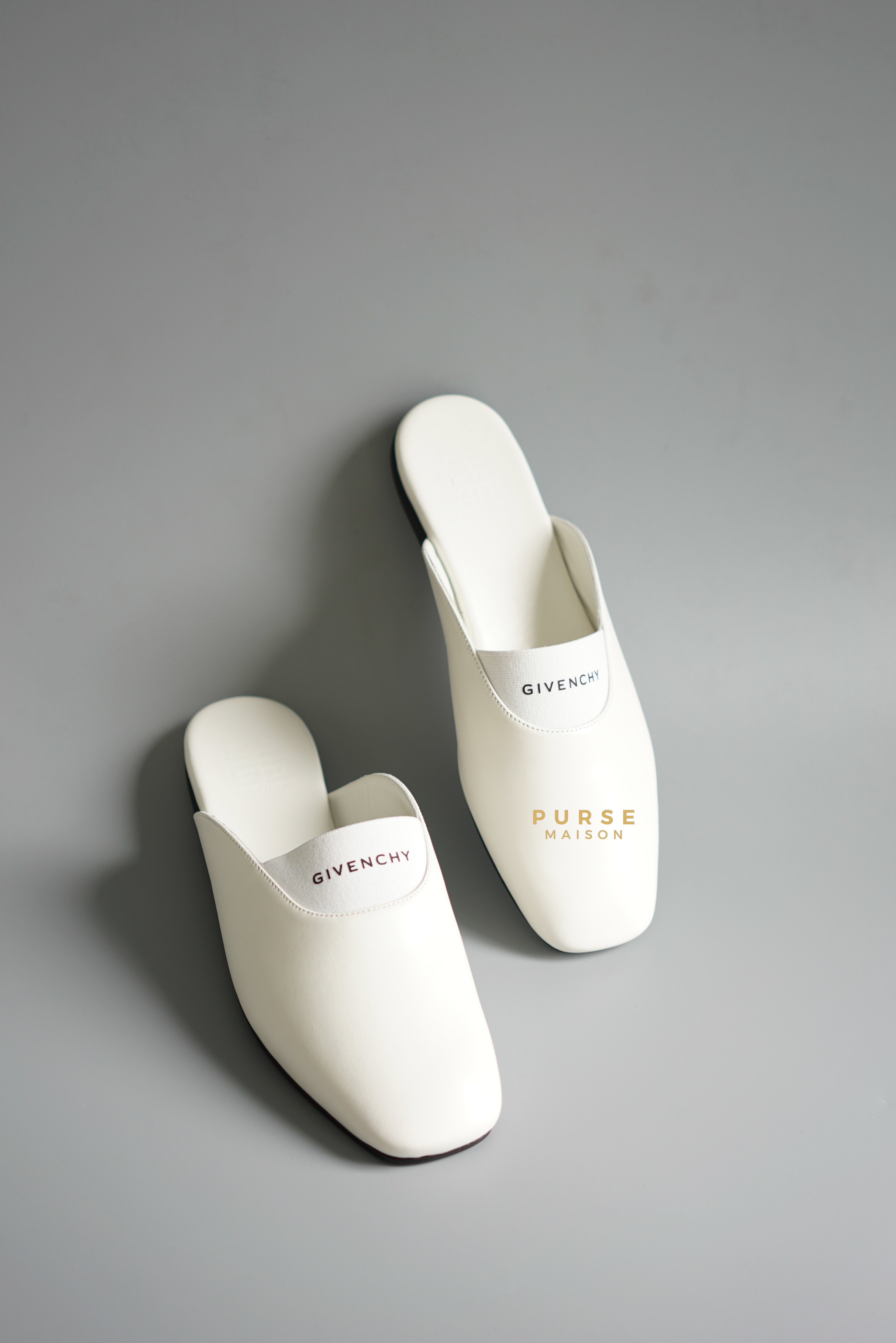 Givenchy Bedford in Ivory Lambskin Leather Mules Size 36 EU (24.5cm) | Purse Maison Luxury Bags Shop