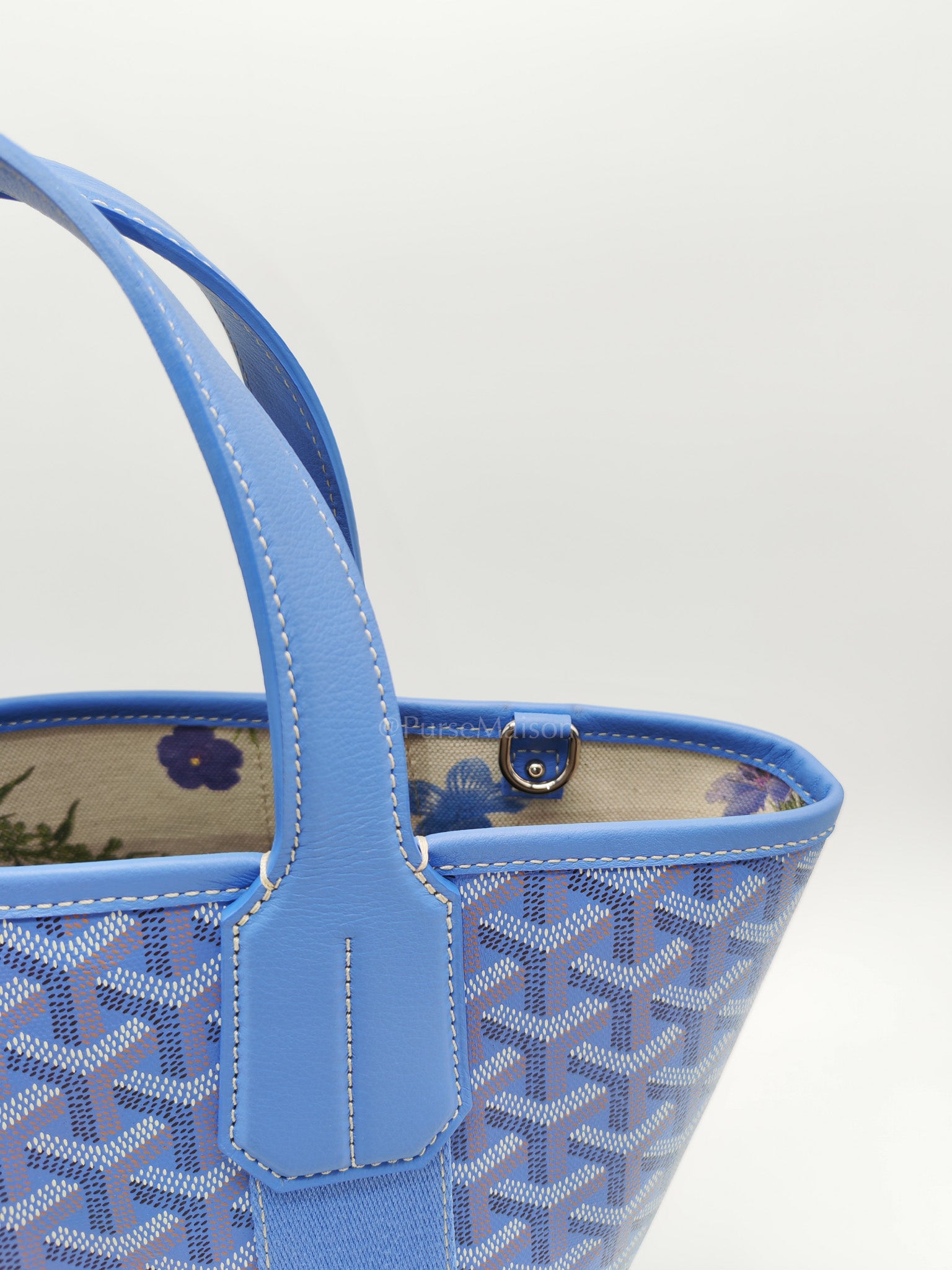 Belharra PM Tote Bag in Iris Goyardine Canvas | Purse Maison Luxury Bags Shop