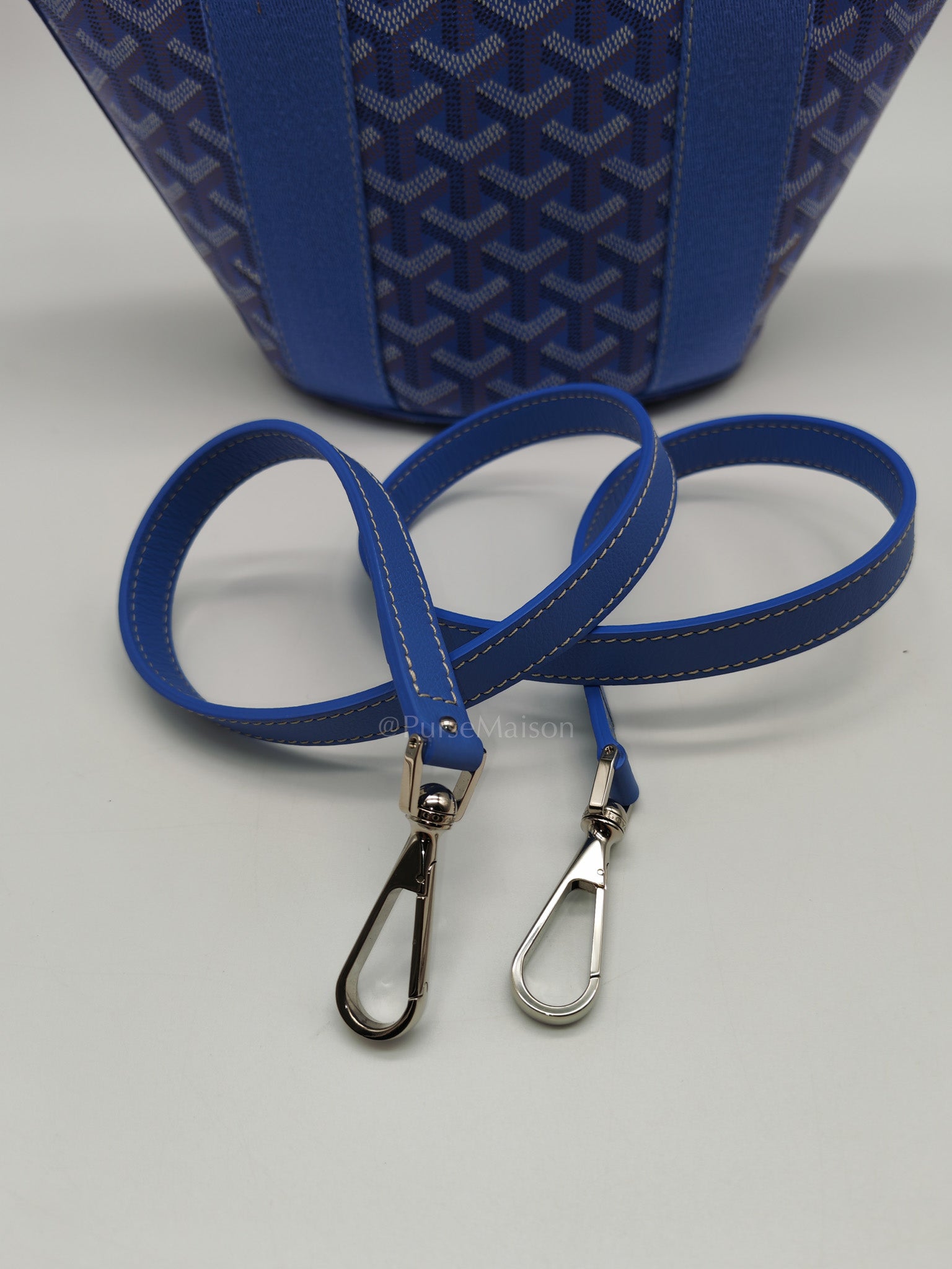 Belharra PM Tote Bag in Iris Goyardine Canvas | Purse Maison Luxury Bags Shop