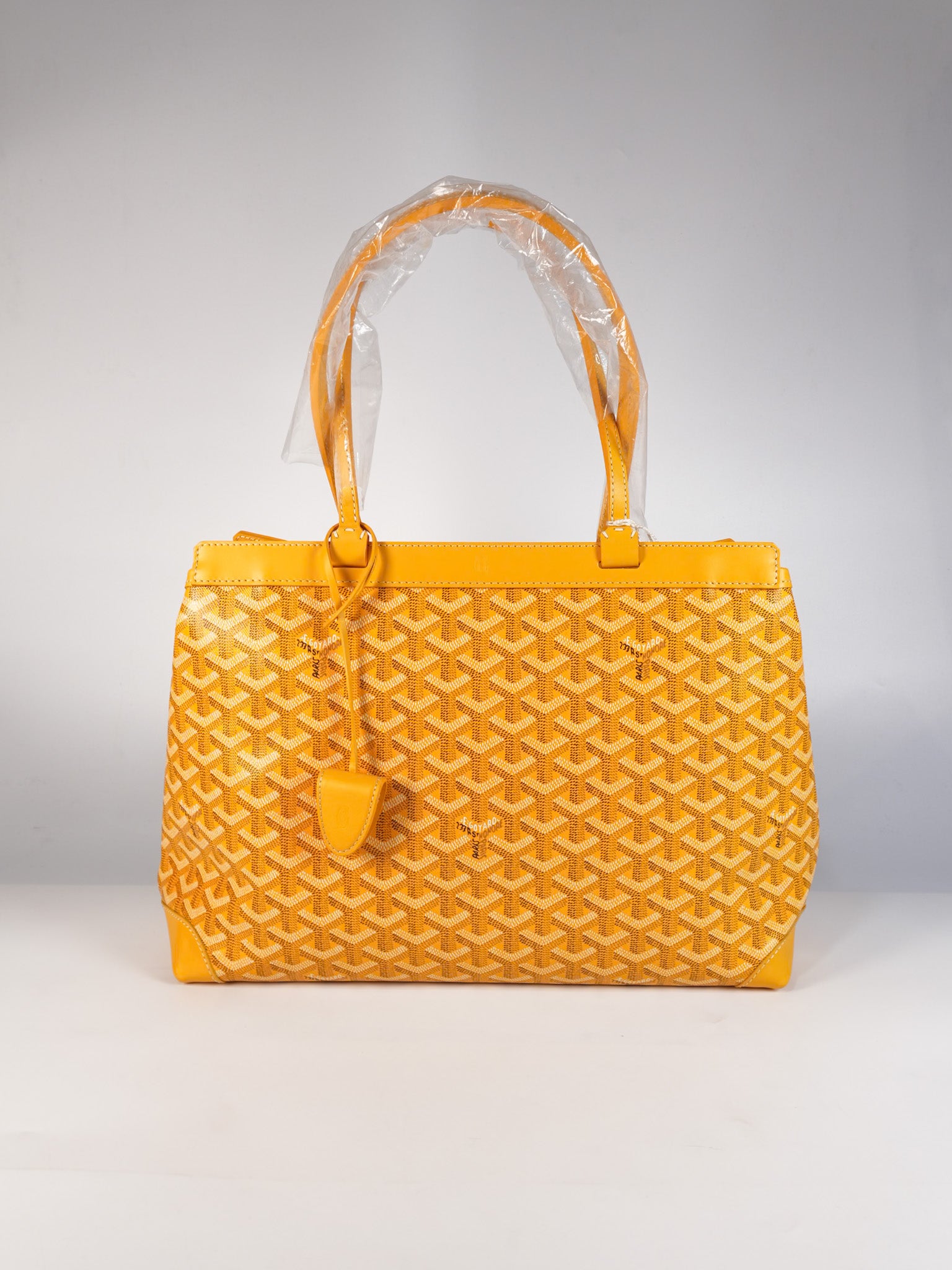 Bellechasse PM Tote Bag in Yellow Goyardine Canvas Purse Maison