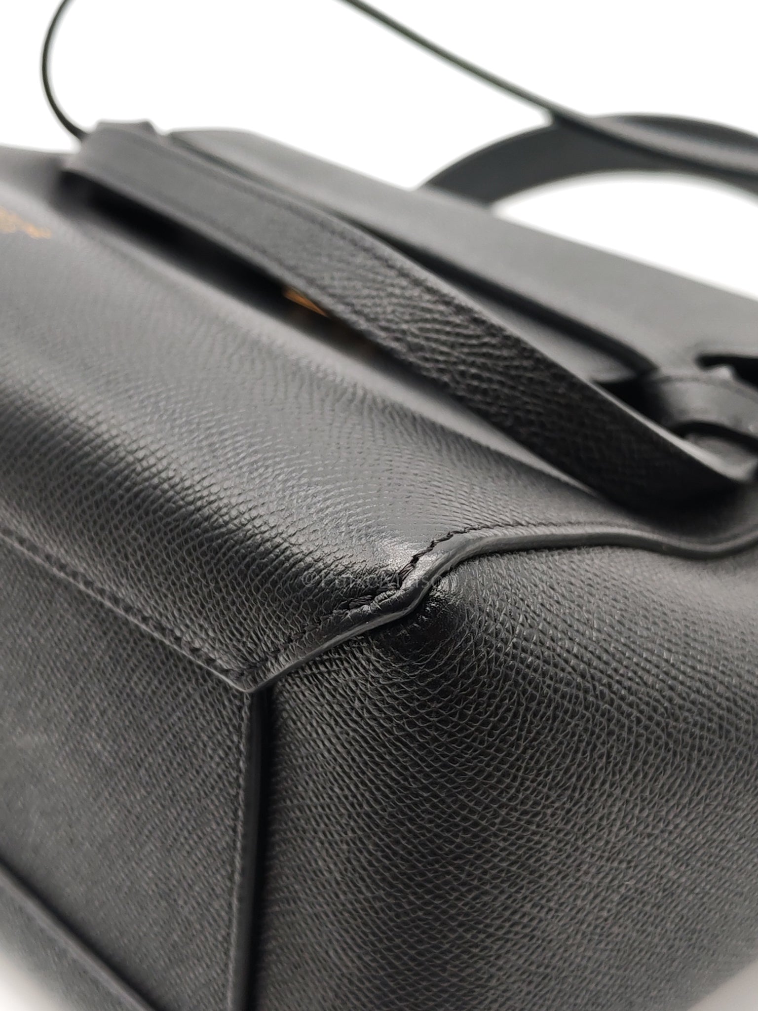 Belt Bag Micro in Black Grained Calfskin Leather | Purse Maison Luxury Bags Shop