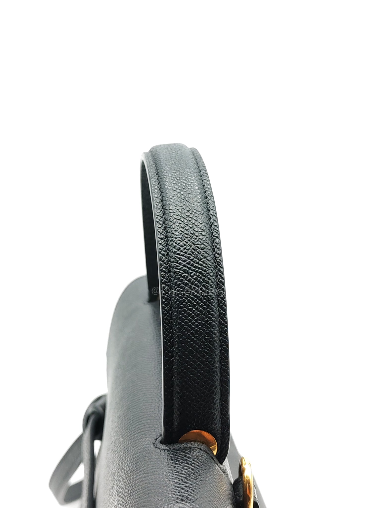 Belt Bag Micro in Black Grained Calfskin Leather | Purse Maison Luxury Bags Shop