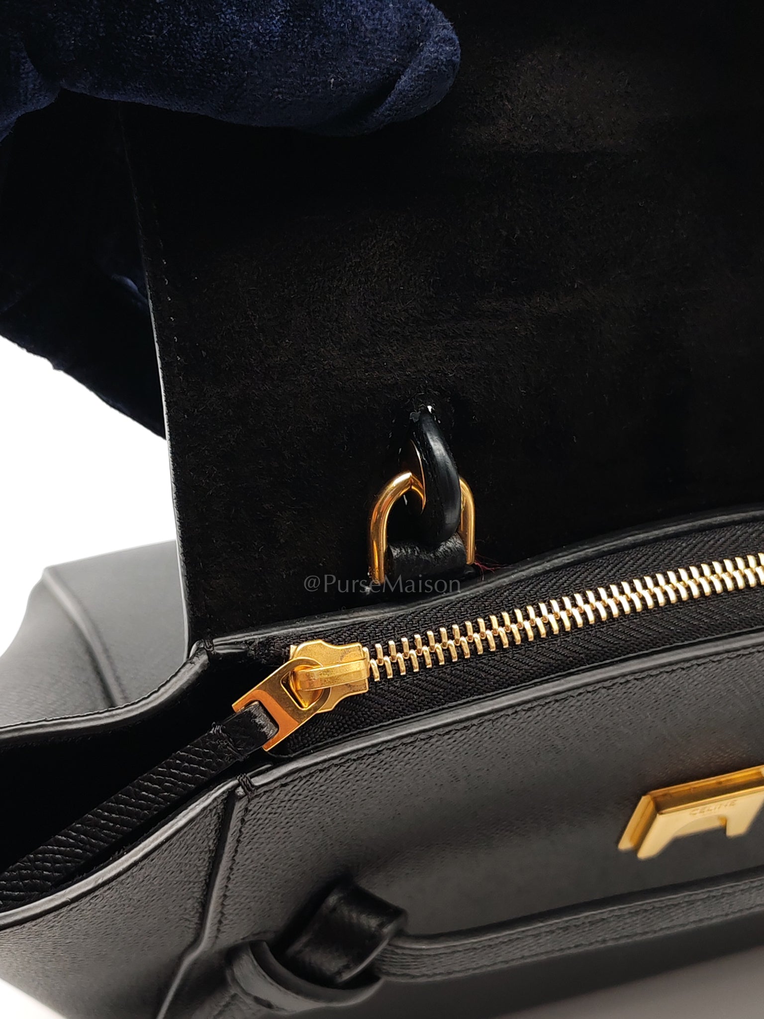 Belt Bag Micro in Black Grained Calfskin Leather | Purse Maison Luxury Bags Shop