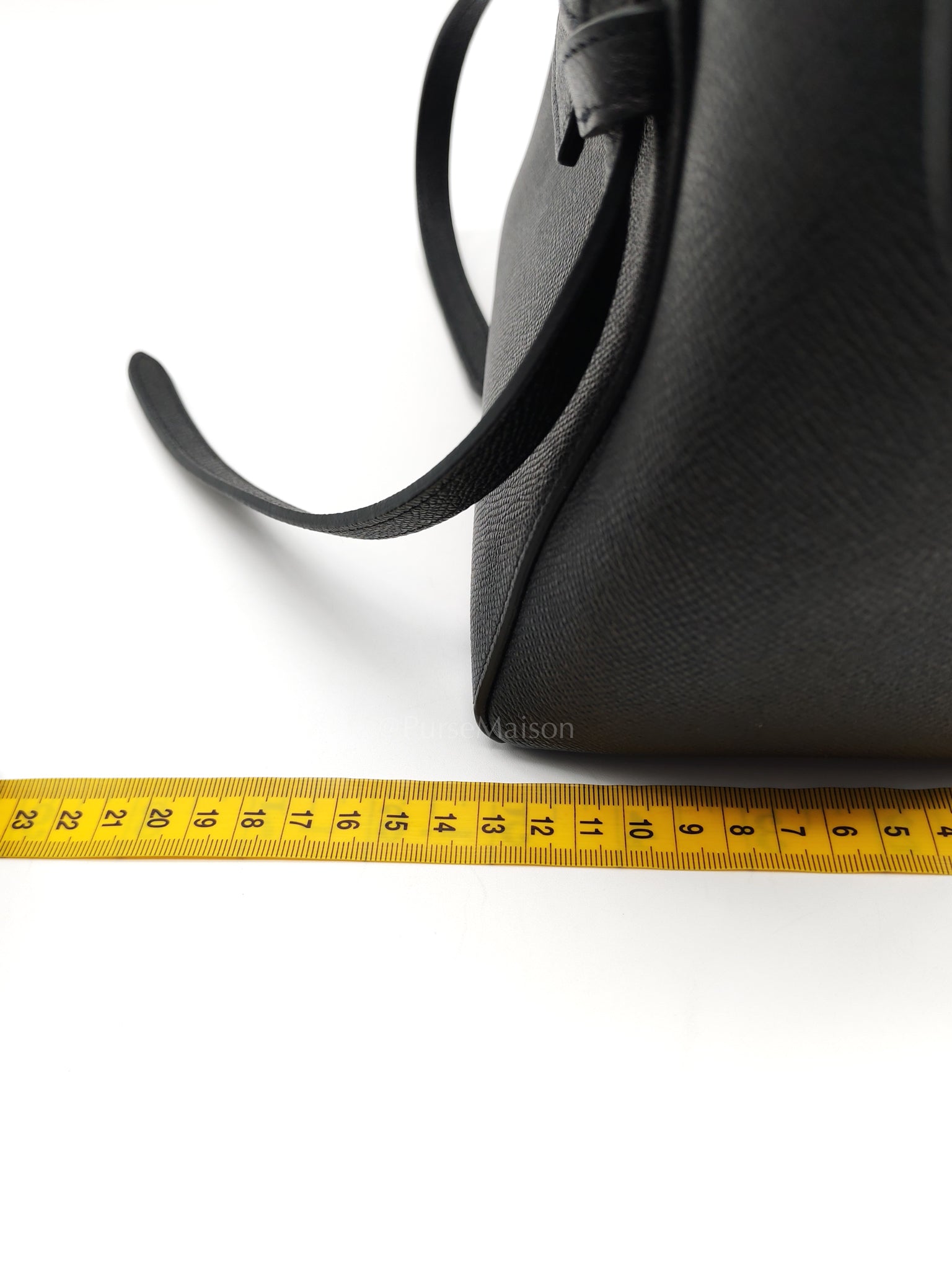 Belt Bag Micro in Black Grained Calfskin Leather | Purse Maison Luxury Bags Shop
