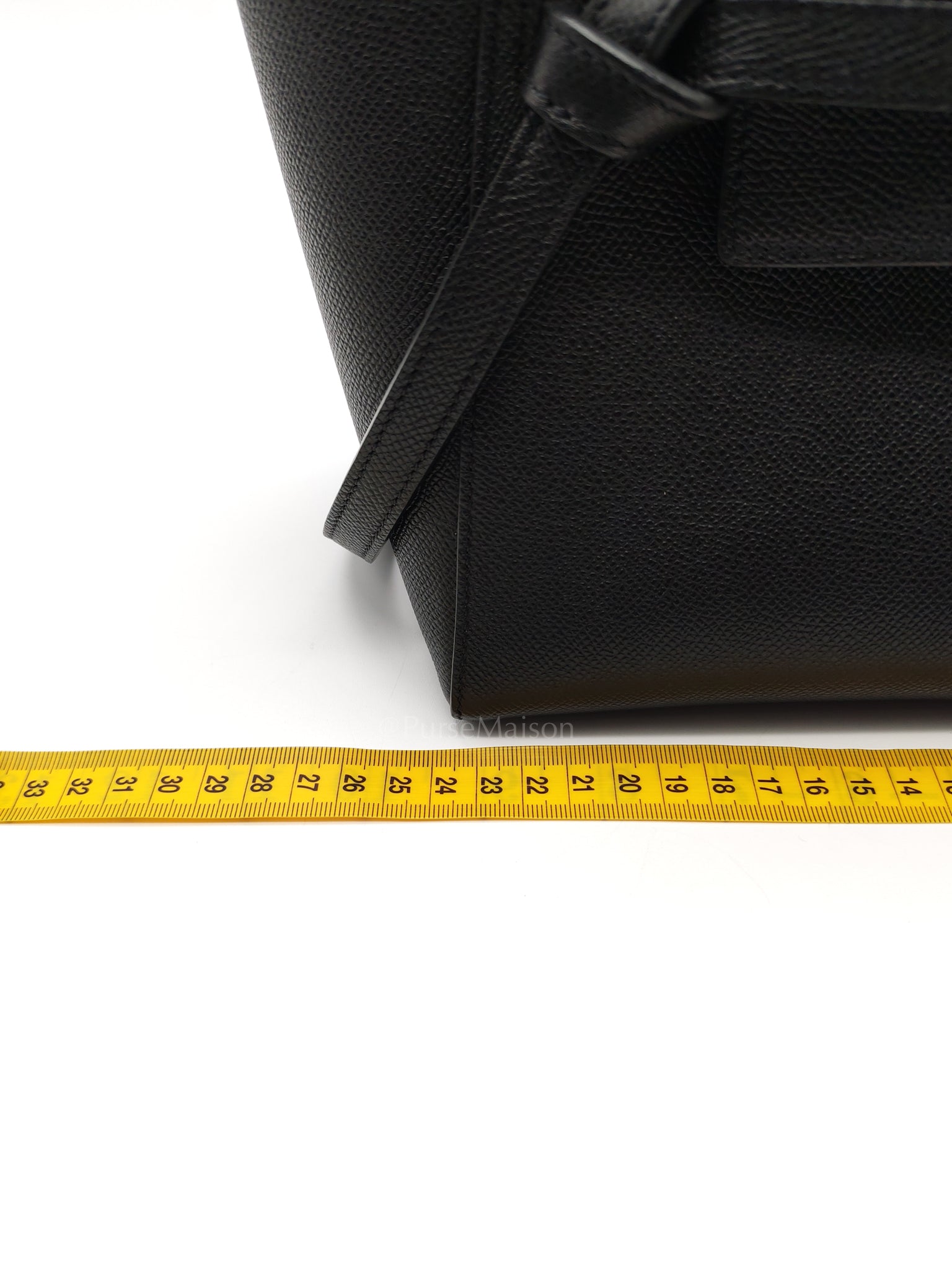 Belt Bag Micro in Black Grained Calfskin Leather | Purse Maison Luxury Bags Shop