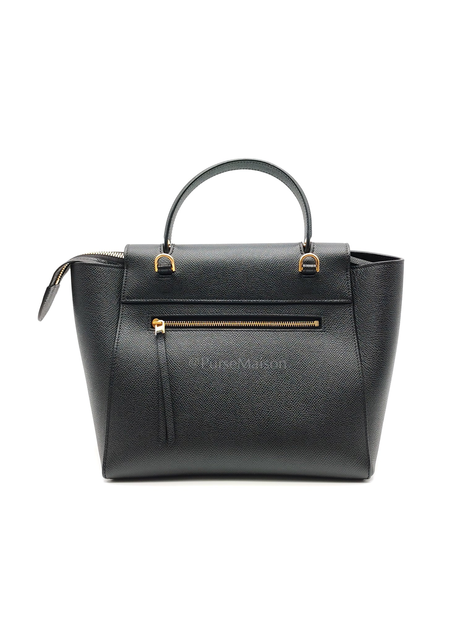 Belt Bag Micro in Black Grained Calfskin Leather | Purse Maison Luxury Bags Shop