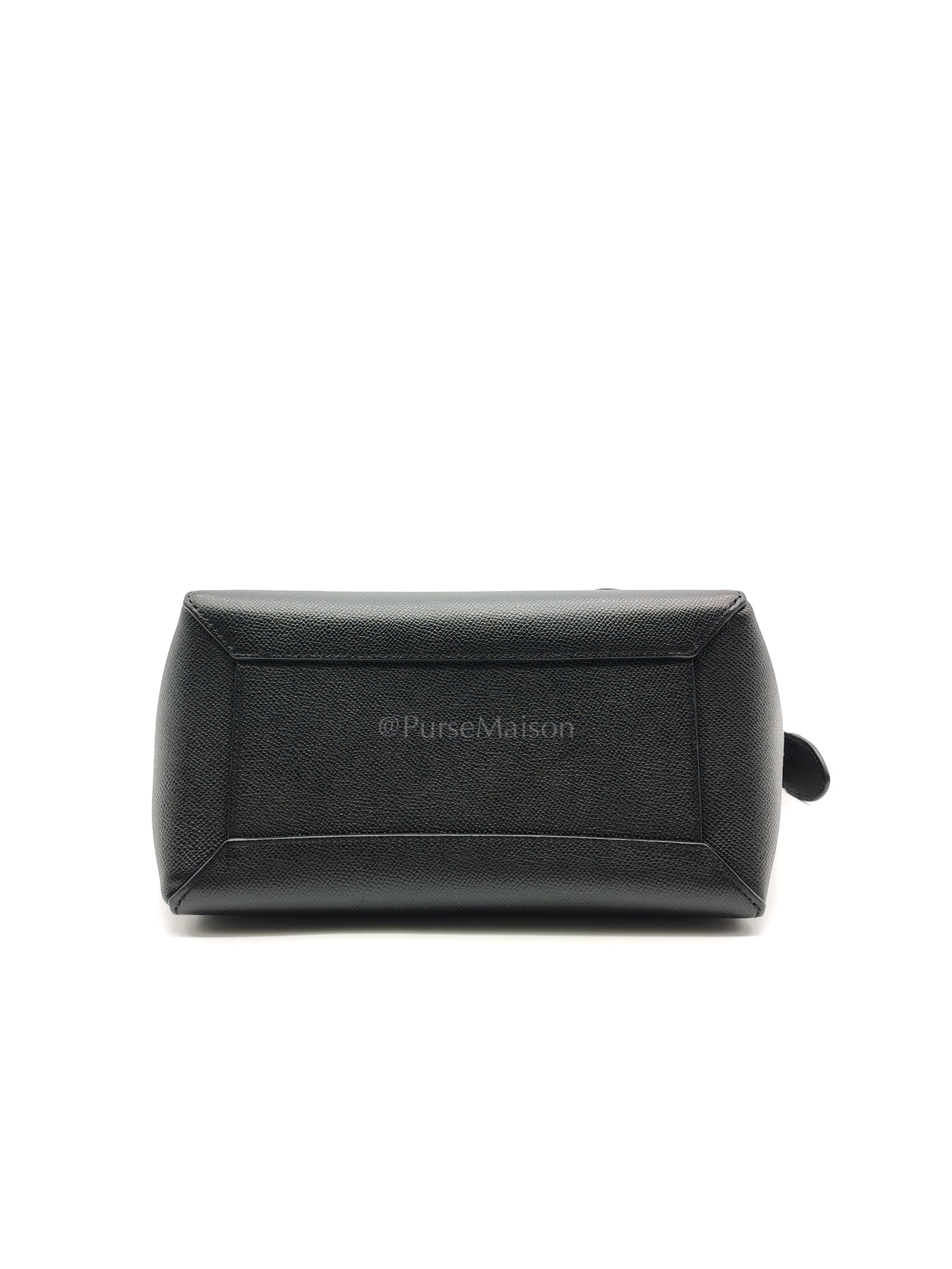 Belt Bag Micro in Black Grained Calfskin Leather | Purse Maison Luxury Bags Shop