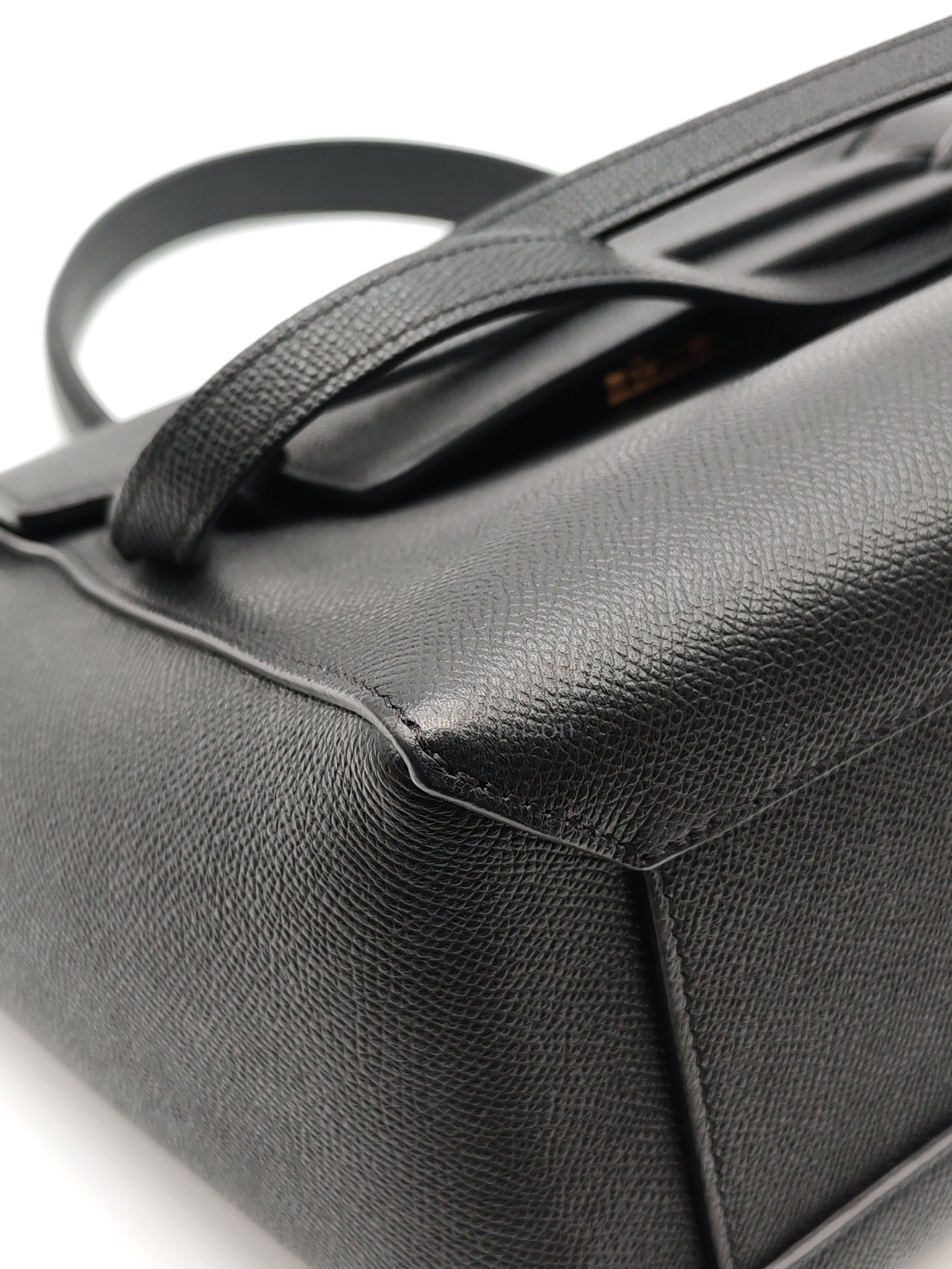 Belt Bag Micro in Black Grained Calfskin Leather | Purse Maison Luxury Bags Shop