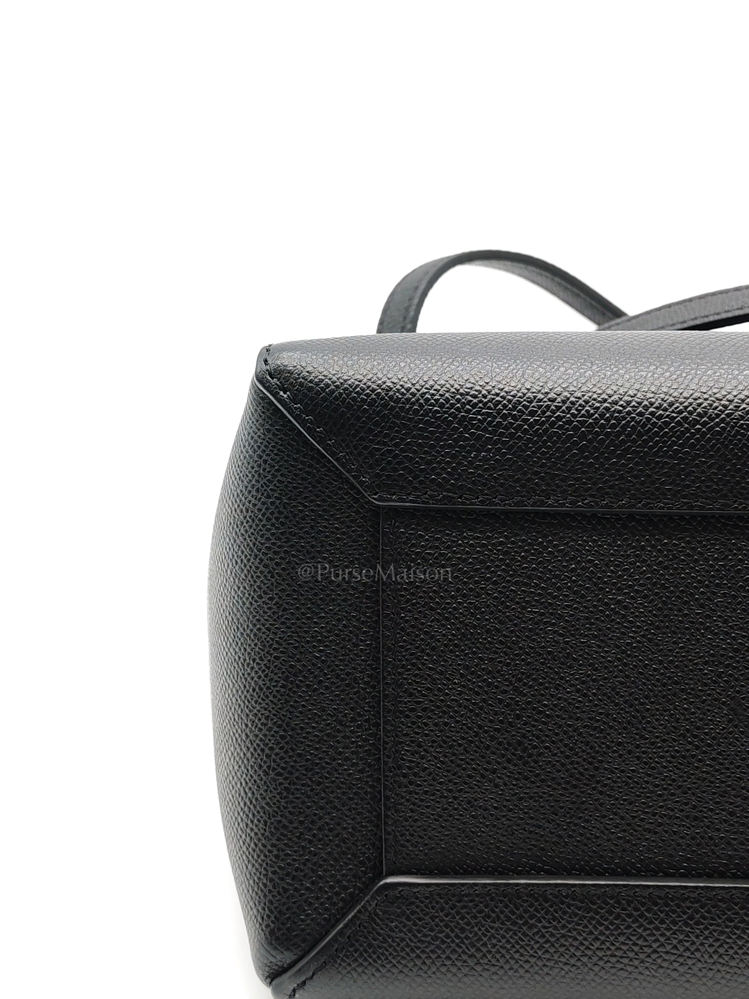 Belt Bag Micro in Black Grained Calfskin Leather | Purse Maison Luxury Bags Shop