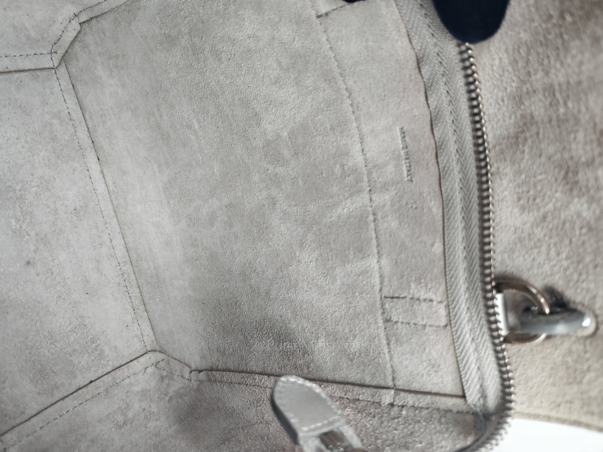 Belt Bag Nano in Silver Laminated Calfskin Leather & Silver Hardware | Purse Maison Luxury Bags Shop