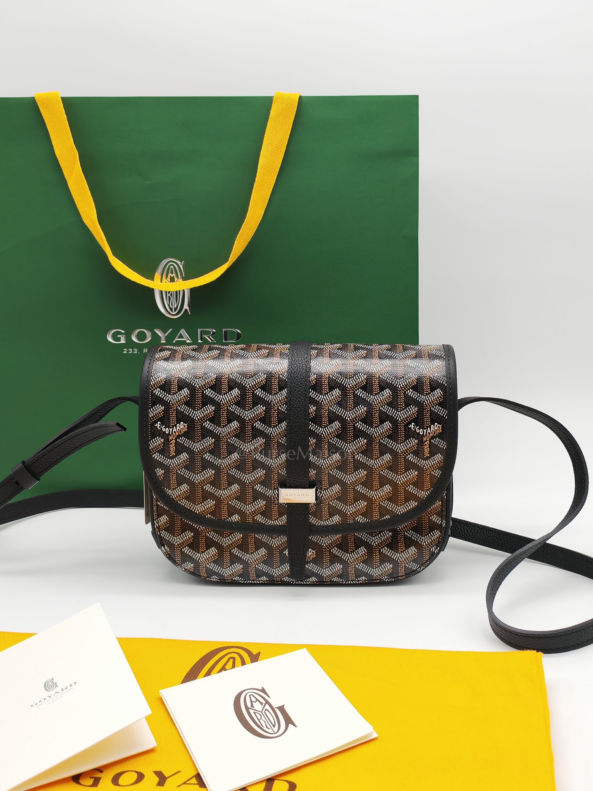 Belvedere PM Black in Goyardine Canvas Cross Body Bag | Purse Maison Luxury Bags Shop