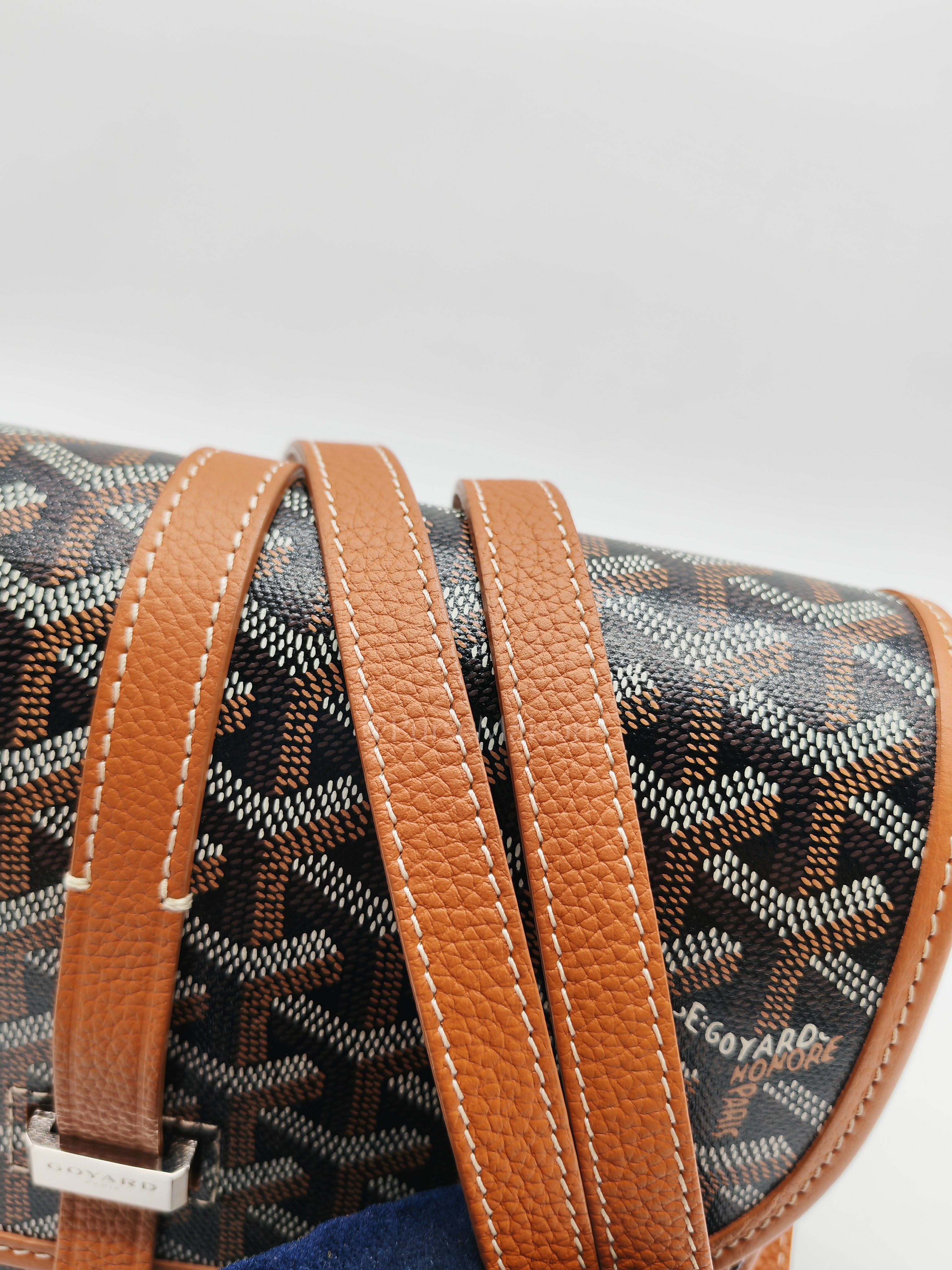 Belvedere PM Crossbody Bag in Tan Goyardine Canvas & Silver Hardware | Purse Maison Luxury Bags Shop