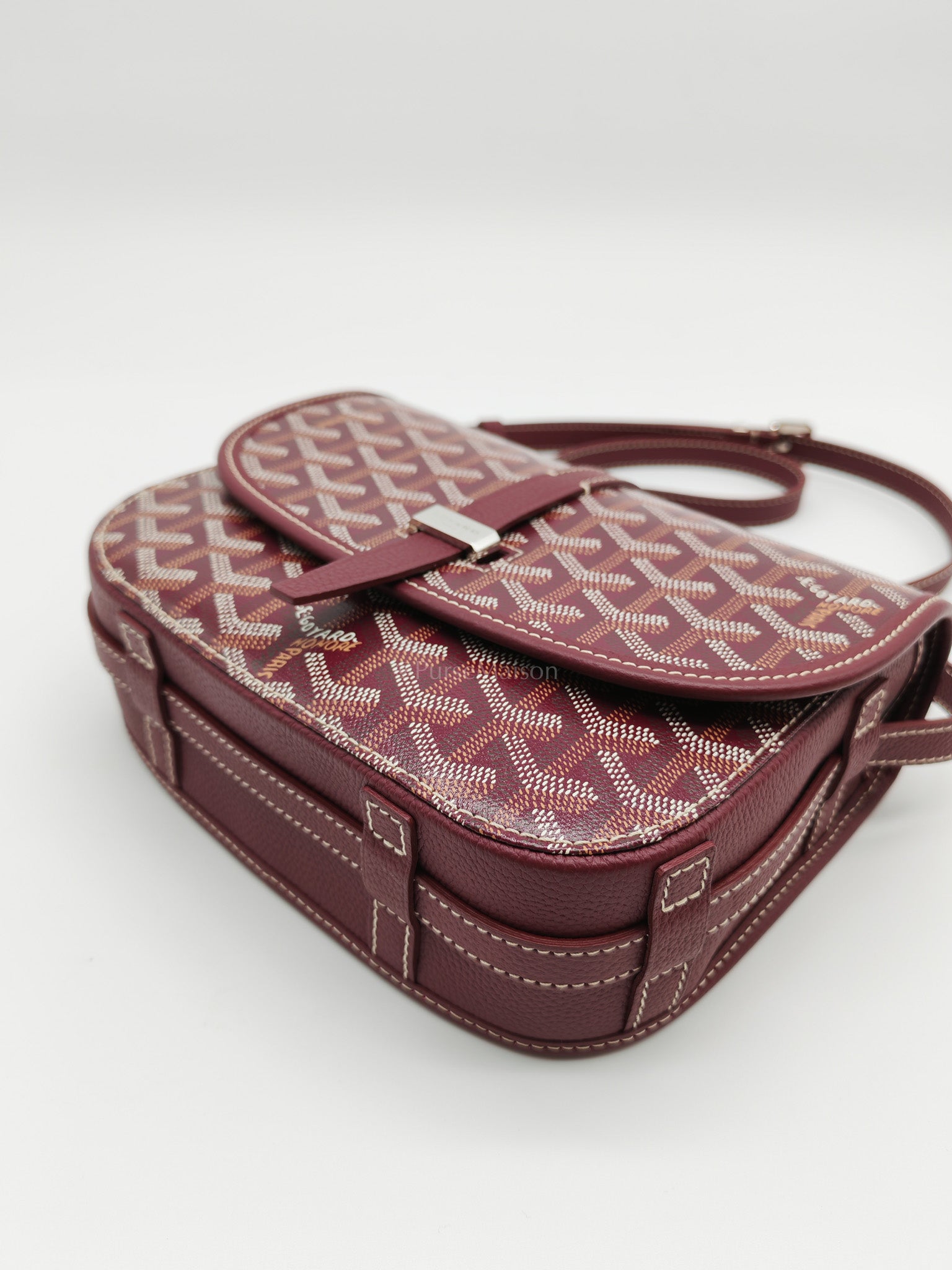 Belvedere PM in Burgundy Goyardine Canvas | Purse Maison Luxury Bags Shop