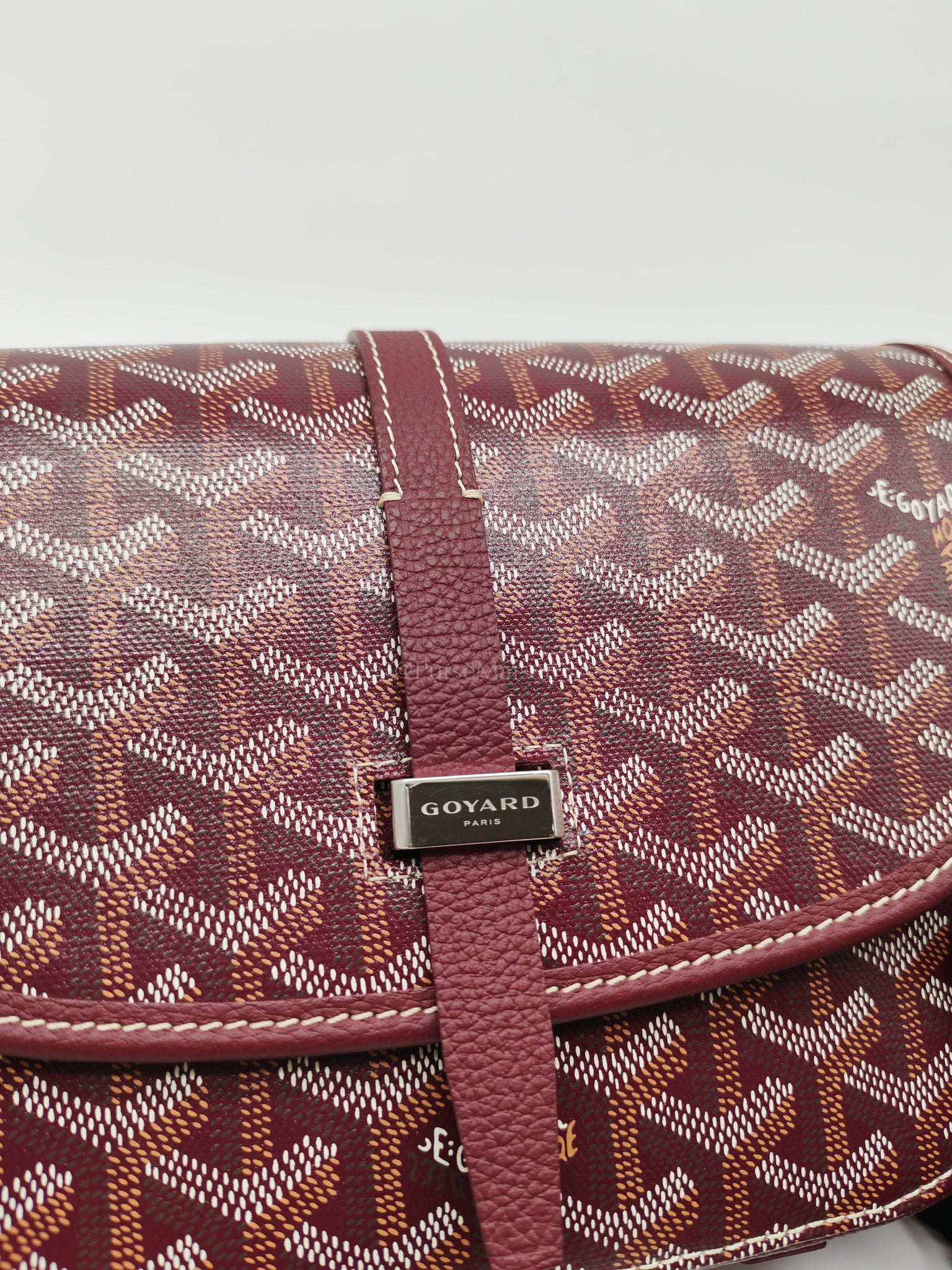 Belvedere PM in Burgundy Goyardine Canvas | Purse Maison Luxury Bags Shop