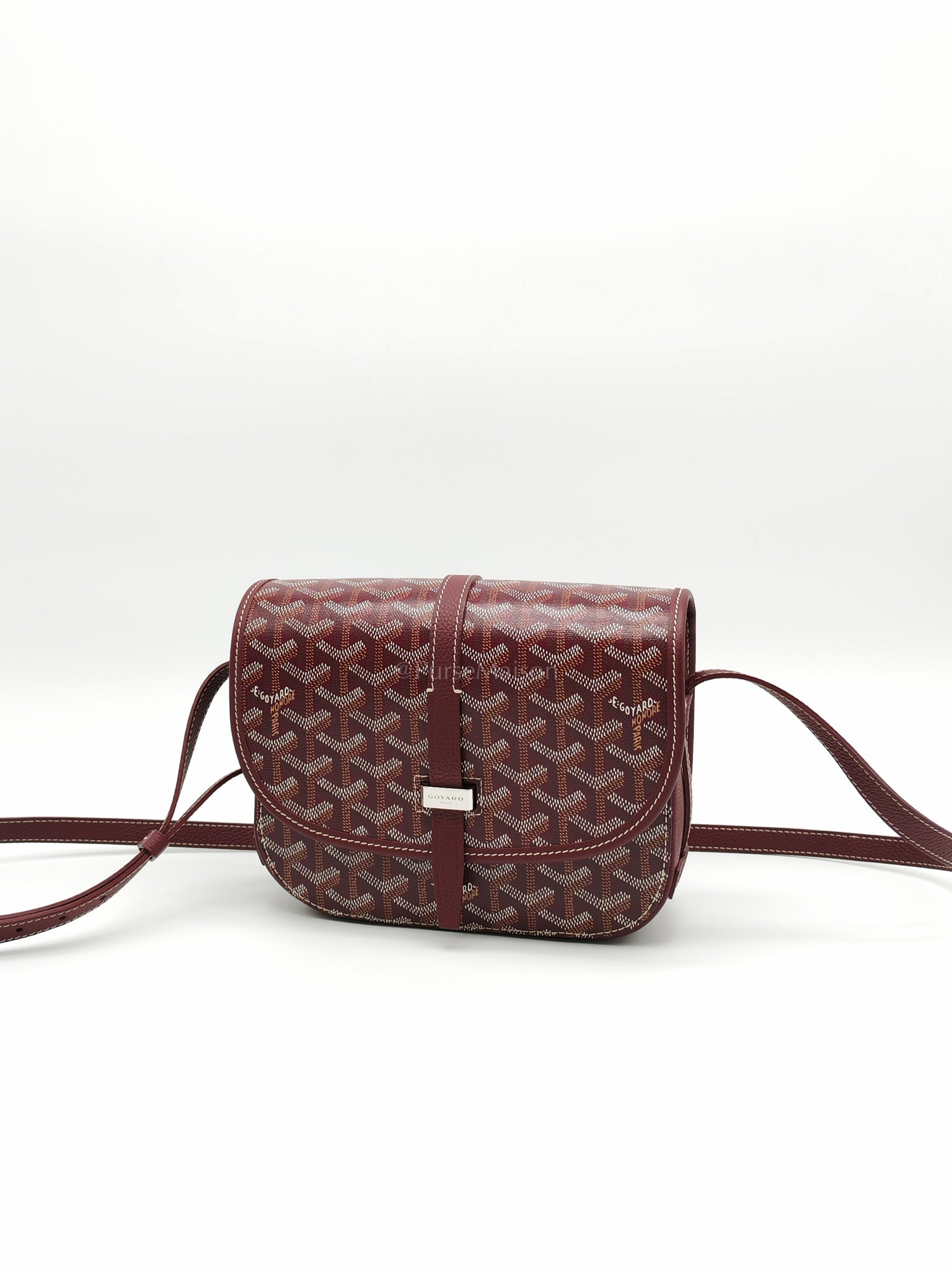 Belvedere PM in Burgundy Goyardine Canvas | Purse Maison Luxury Bags Shop